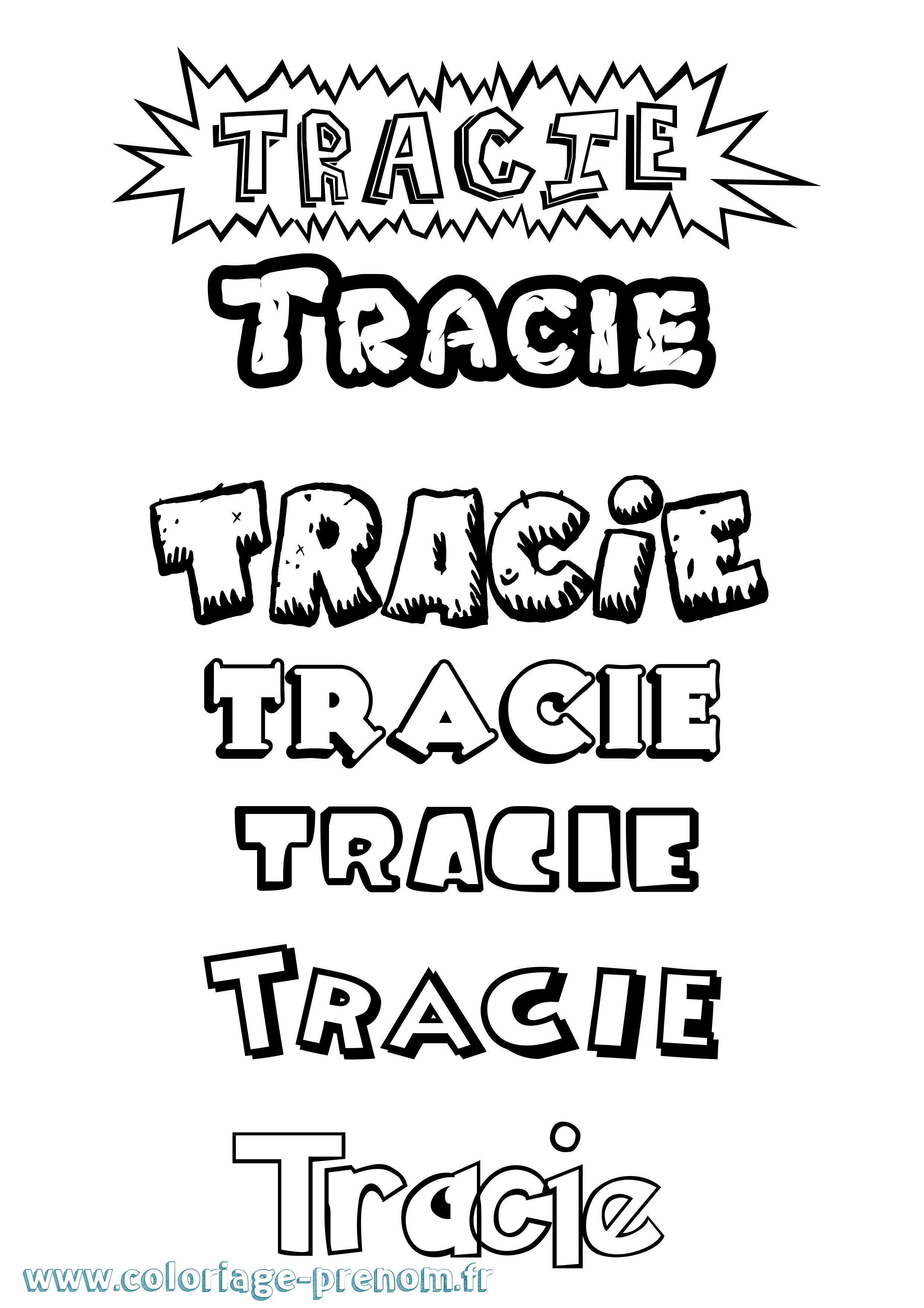 Coloriage Tracie Dessin Animé Coloriage prénom Tracie Dessin Animé
