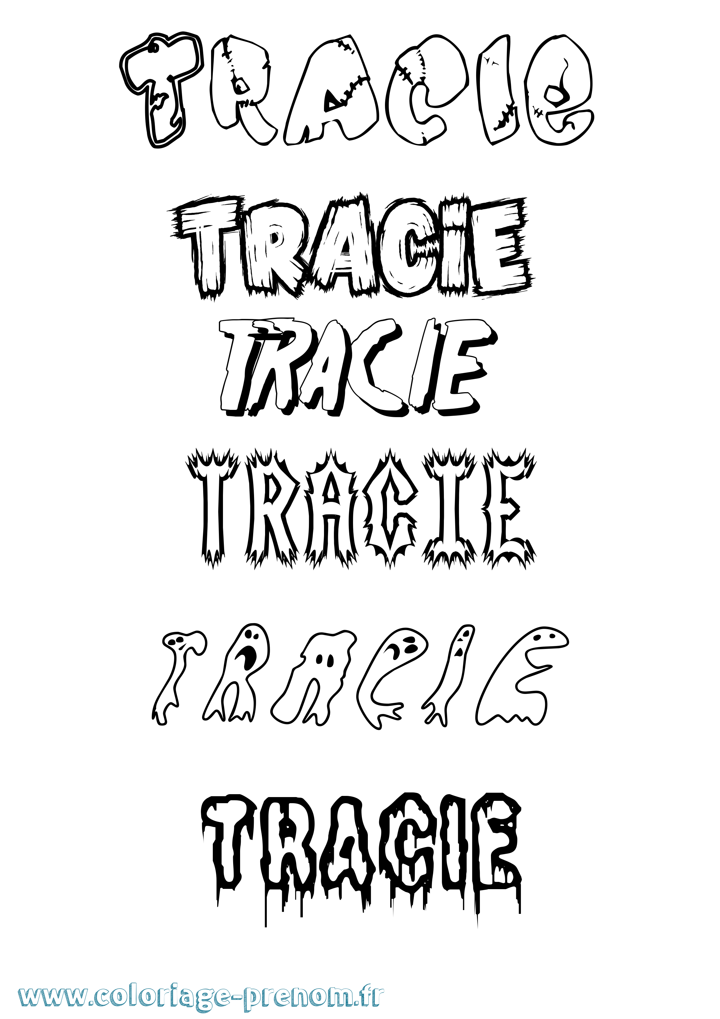 Coloriage Tracie Frisson Coloriage prénom Tracie Frisson