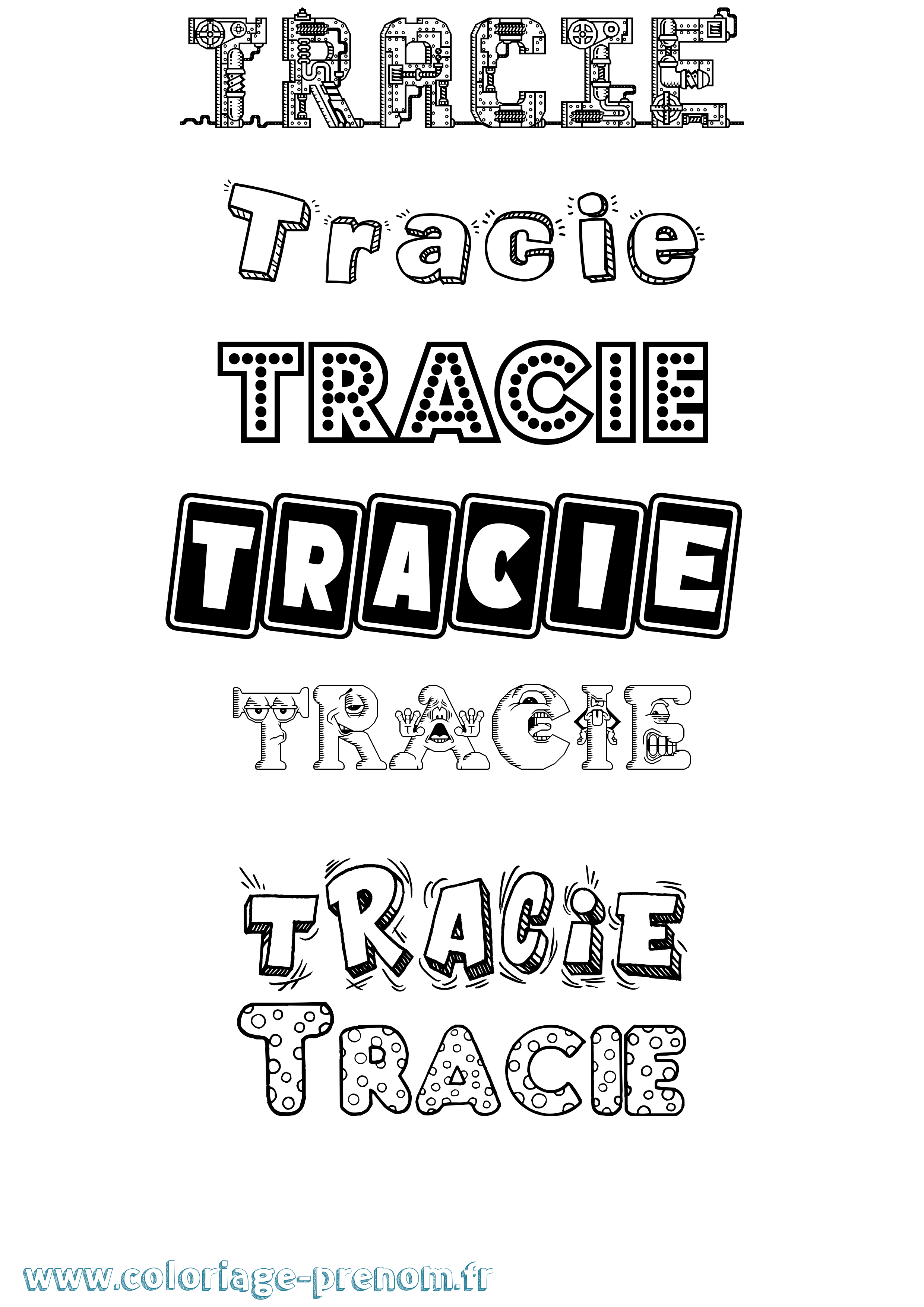 Coloriage Tracie Fun Coloriage prénom Tracie Fun