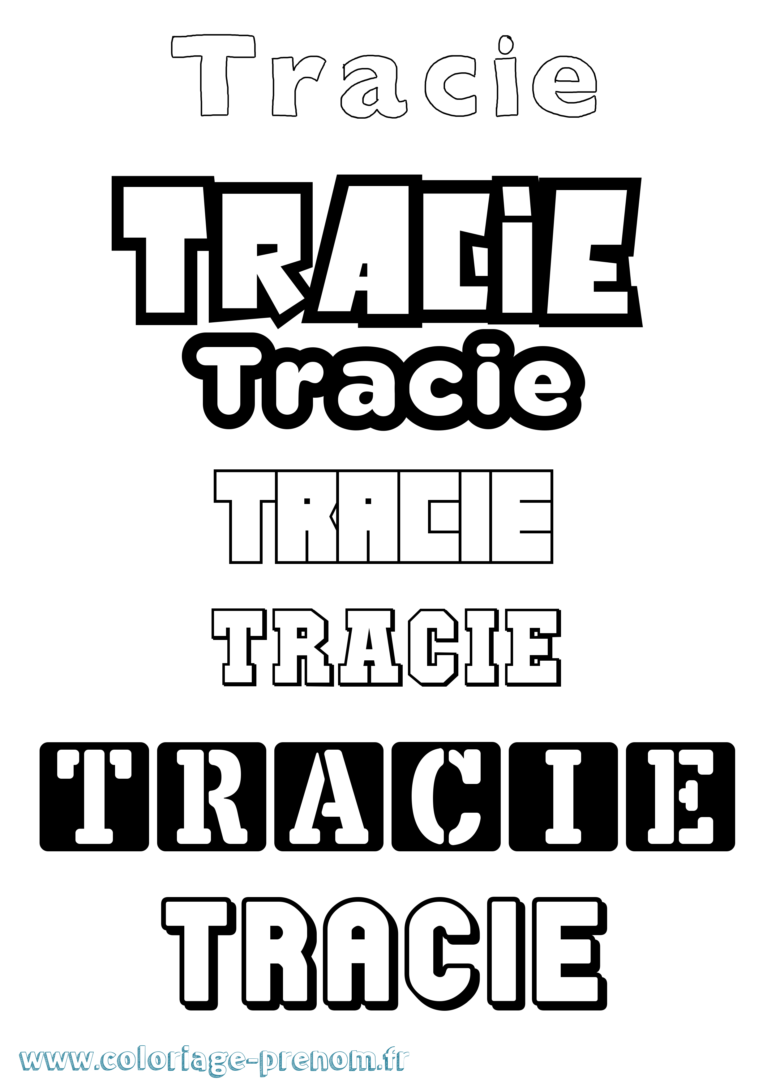 Coloriage Tracie Simple Coloriage prénom Tracie Simple