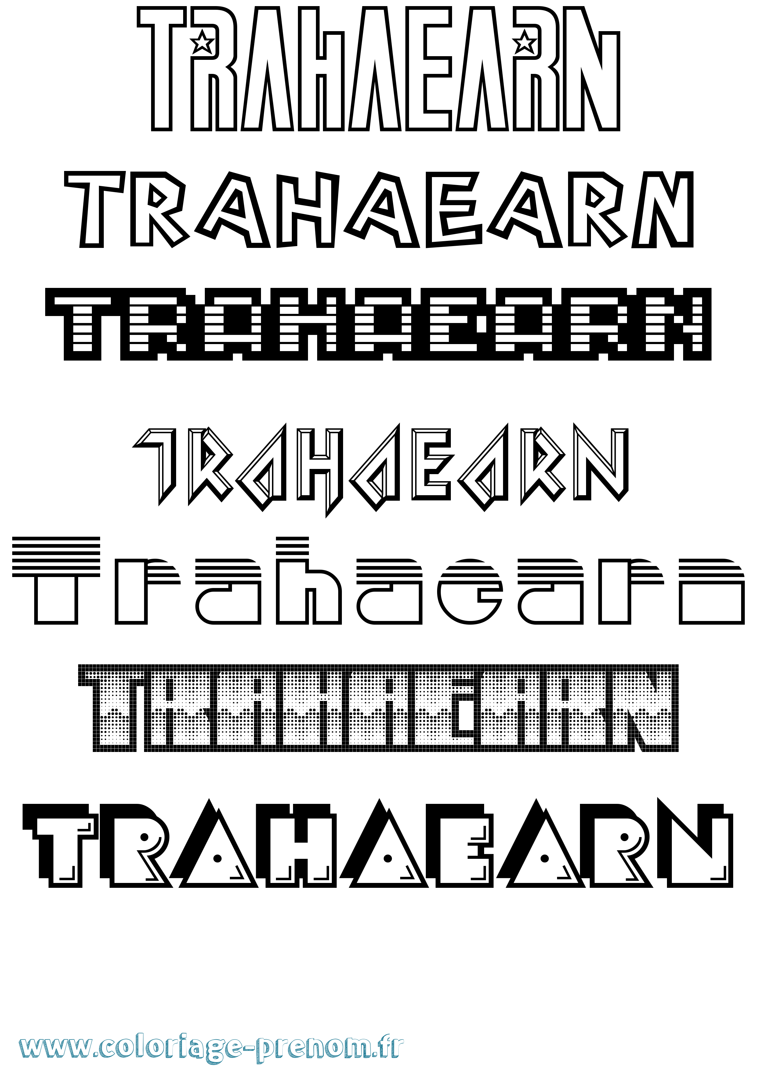 Coloriage Trahaearn Jeux Vidéos Coloriage prénom Trahaearn Jeux Vidéos