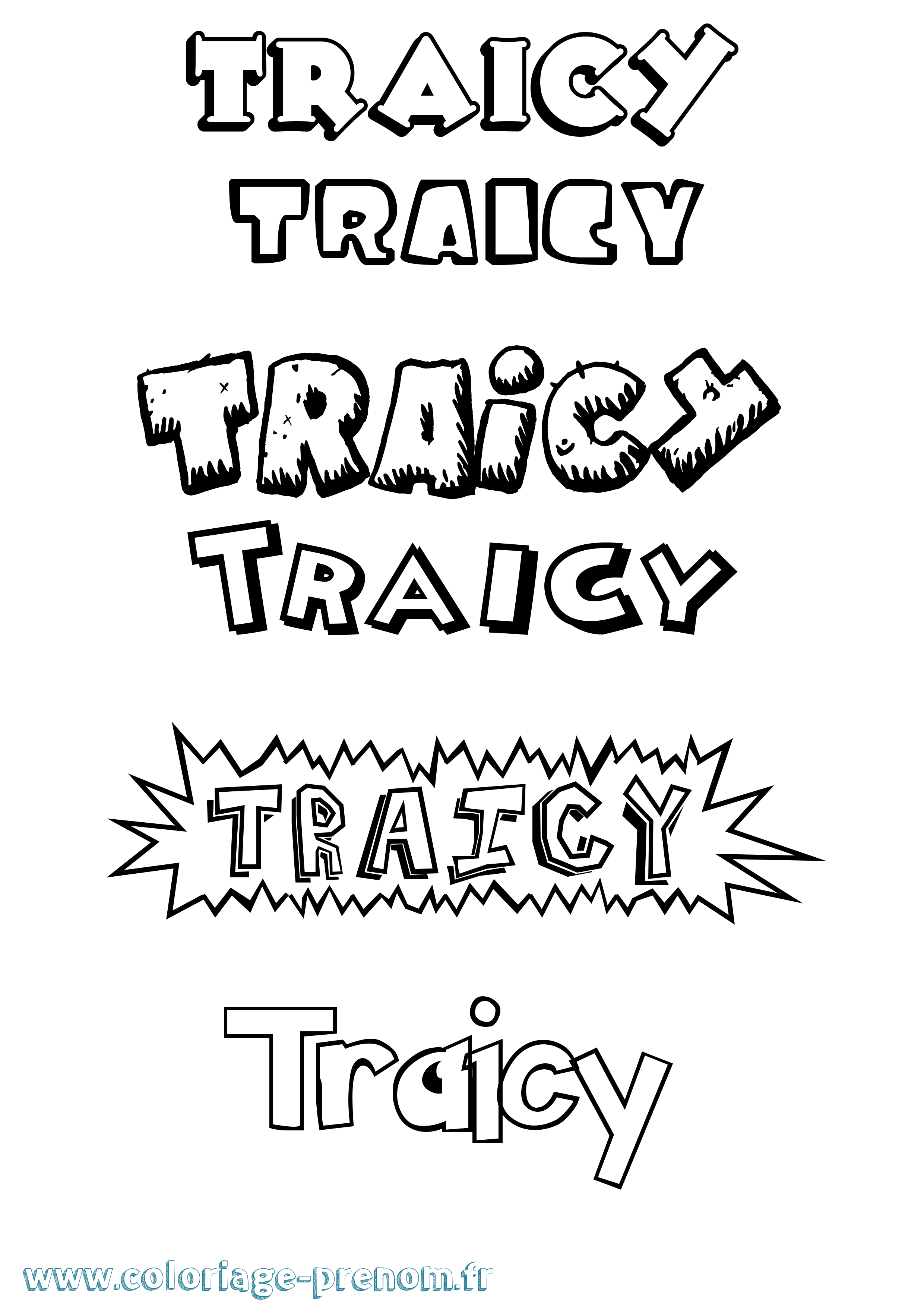 Coloriage Traicy Dessin Animé Coloriage prénom Traicy Dessin Animé