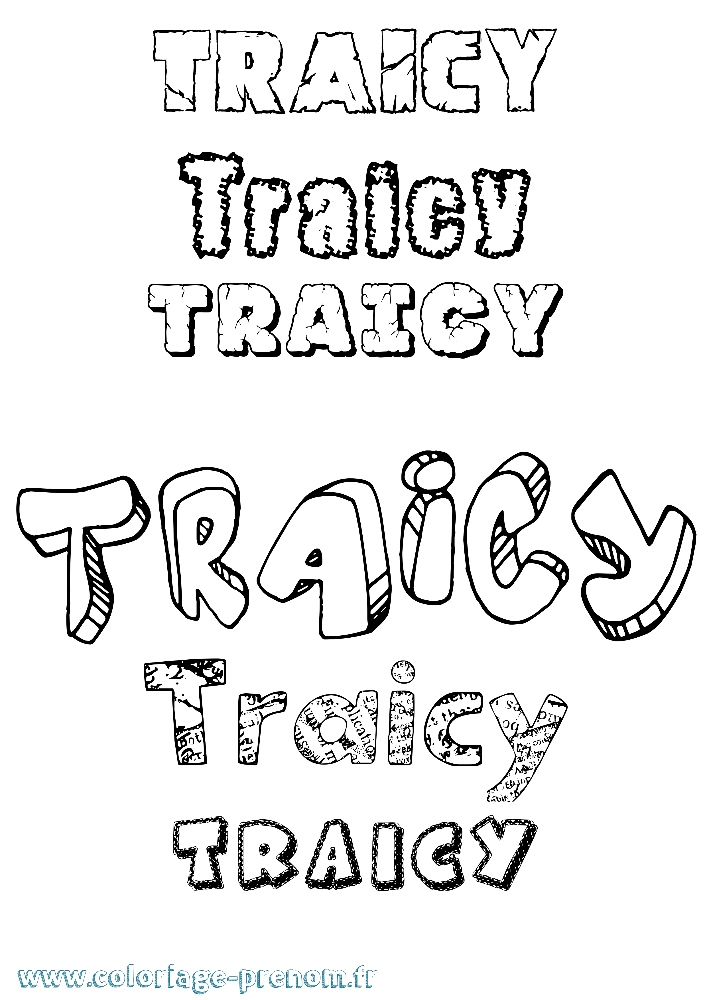 Coloriage Traicy Destructuré Coloriage prénom Traicy Destructuré