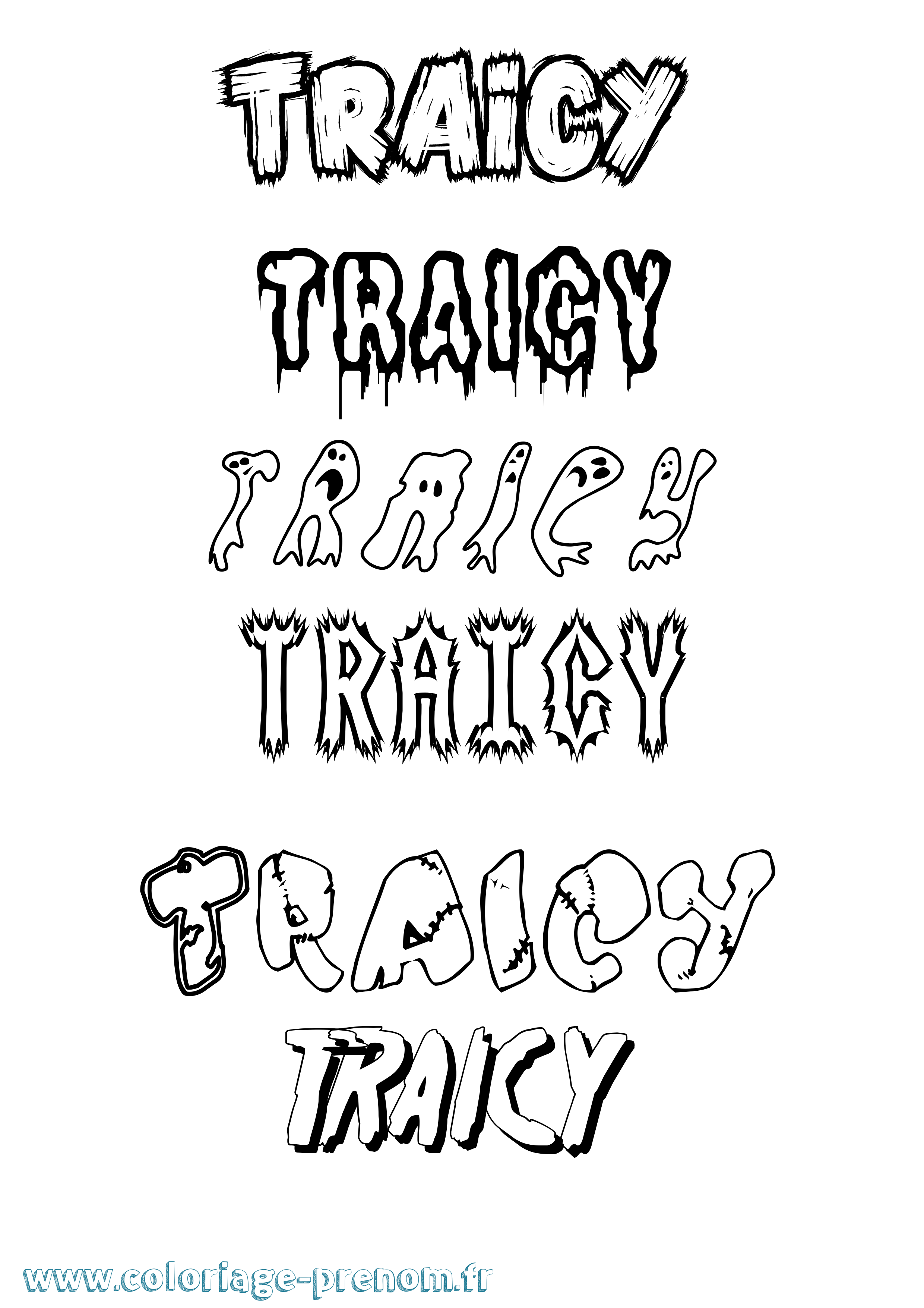 Coloriage Traicy Frisson Coloriage prénom Traicy Frisson