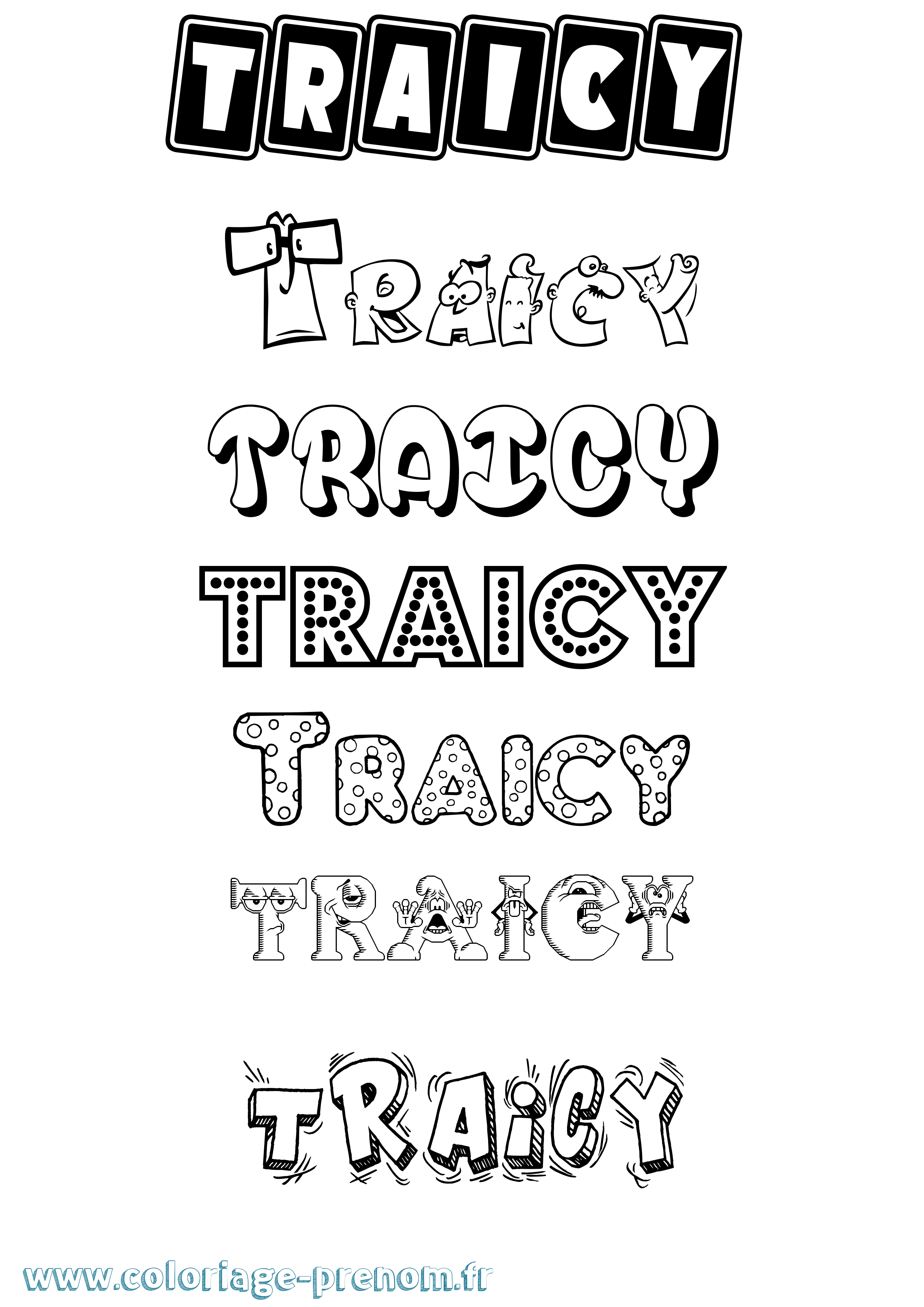 Coloriage Traicy Fun Coloriage prénom Traicy Fun
