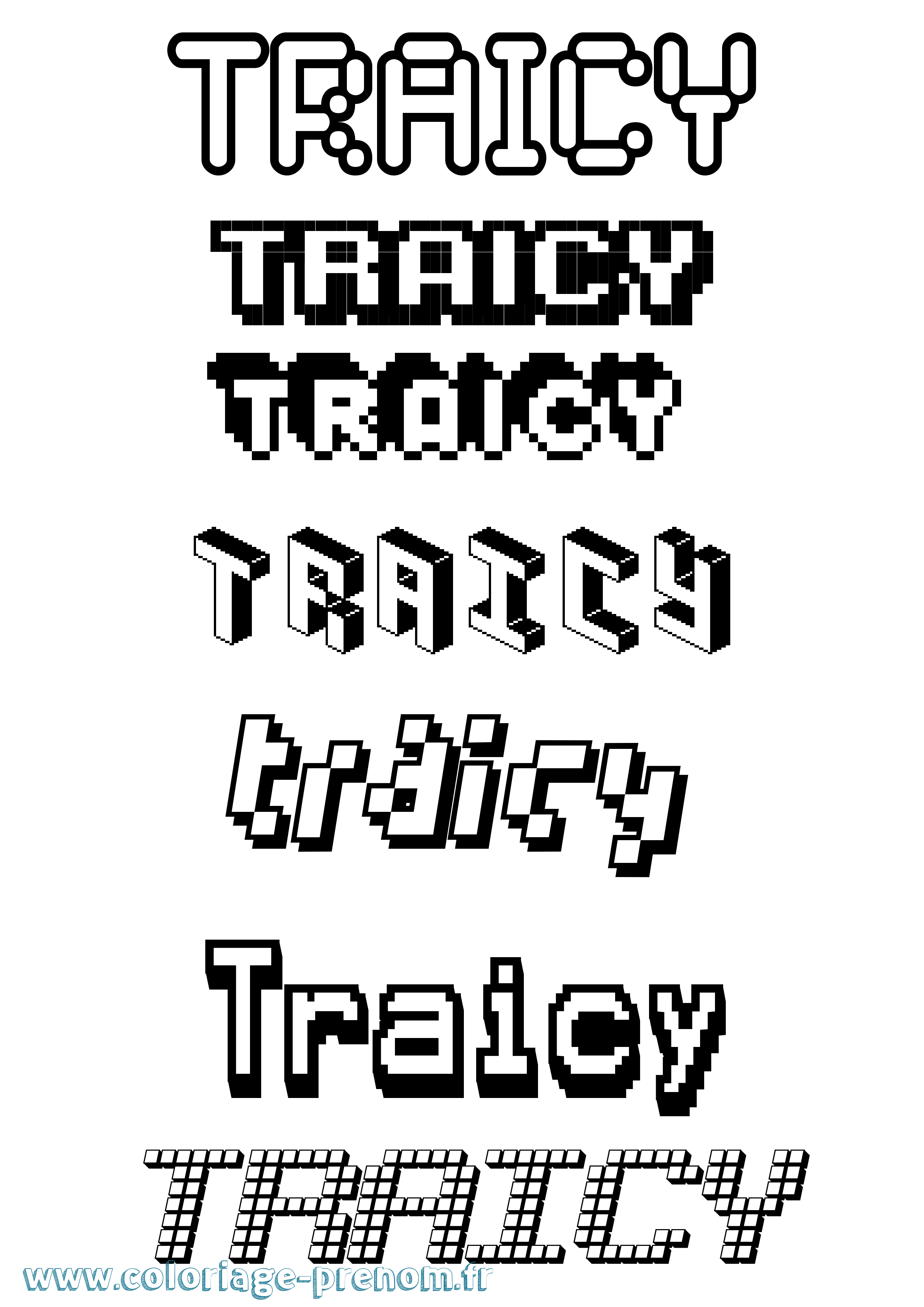 Coloriage Traicy Pixel Coloriage prénom Traicy Pixel