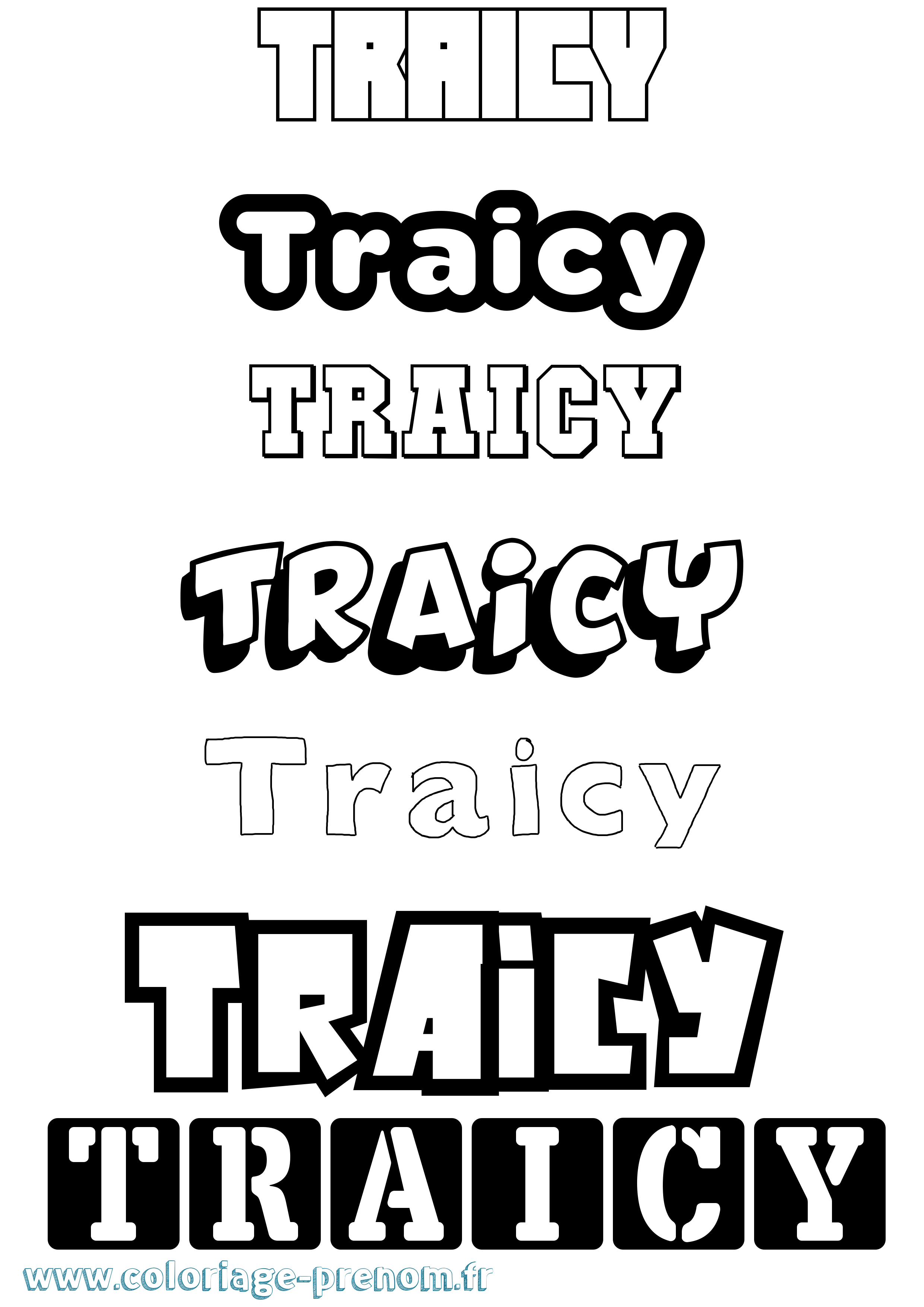 Coloriage Traicy Simple Coloriage prénom Traicy Simple