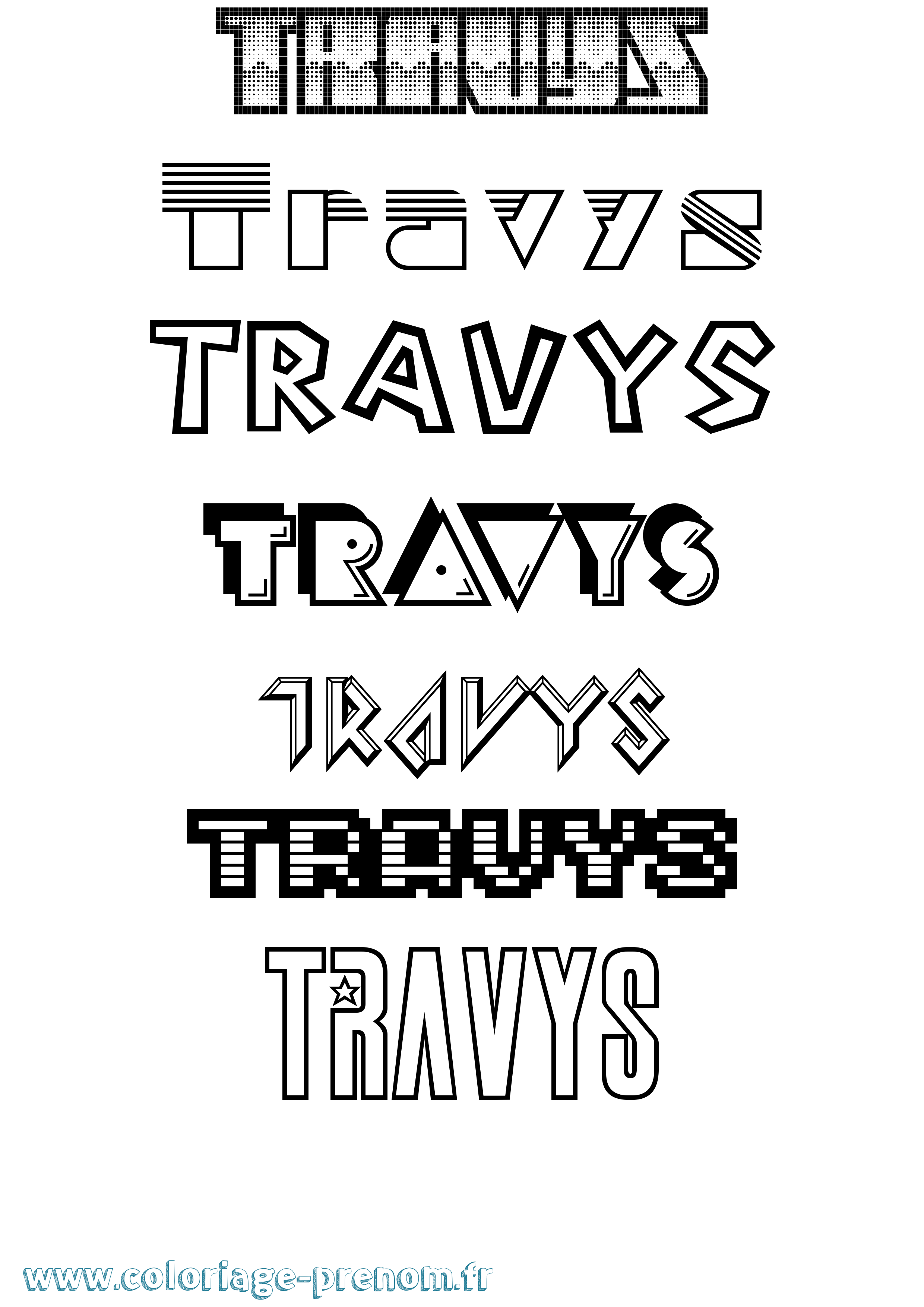 Coloriage Travys Jeux Vidéos Coloriage prénom Travys Jeux Vidéos