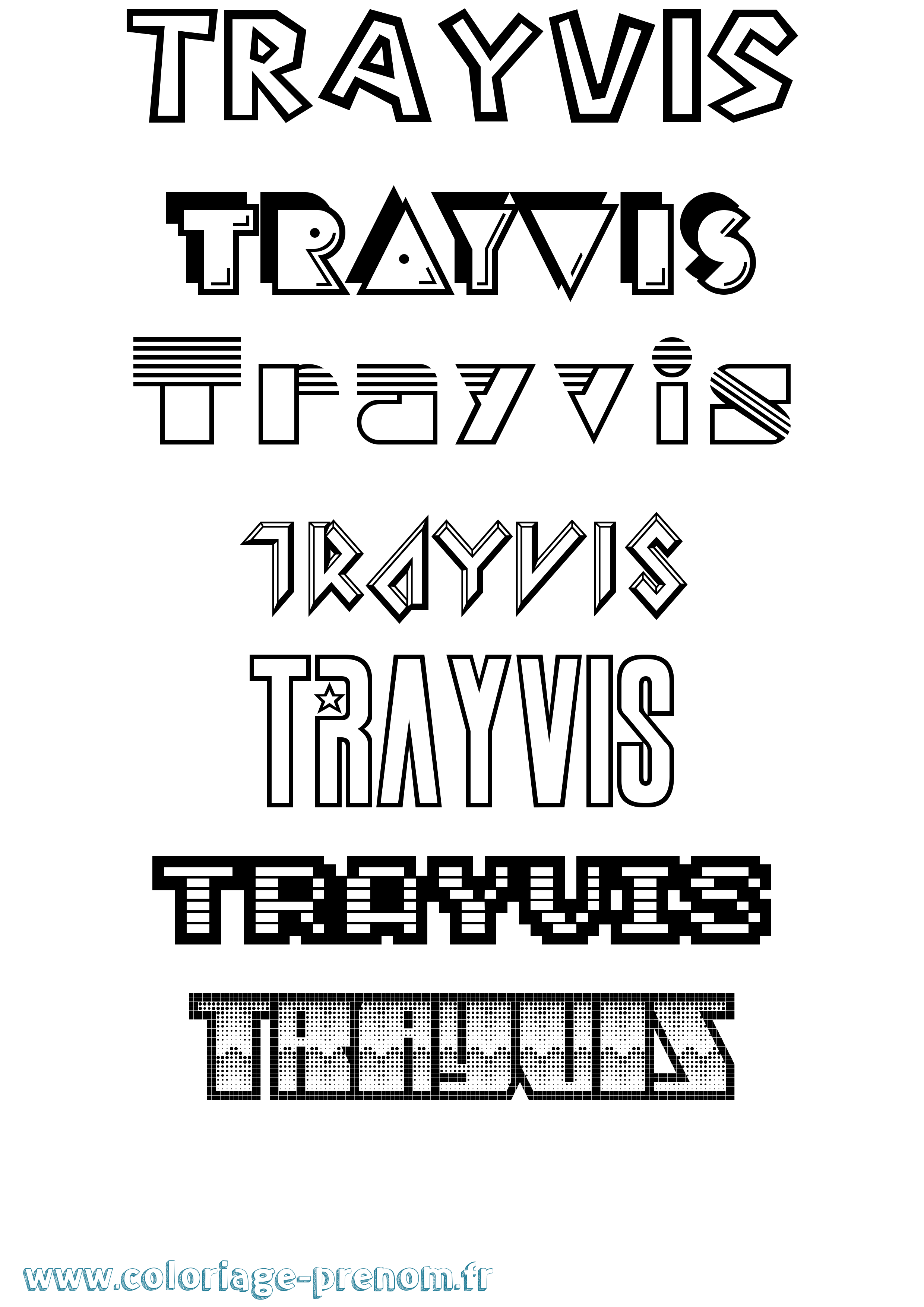Coloriage Trayvis Jeux Vidéos Coloriage prénom Trayvis Jeux Vidéos
