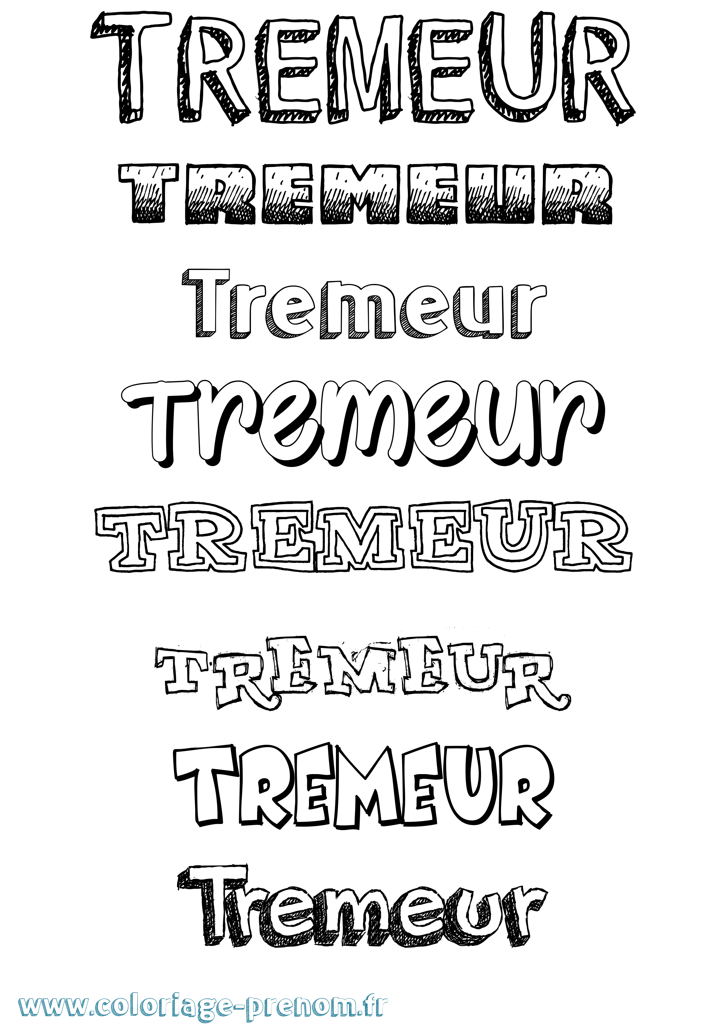 Coloriage Tremeur Dessiné Coloriage prénom Tremeur Dessiné