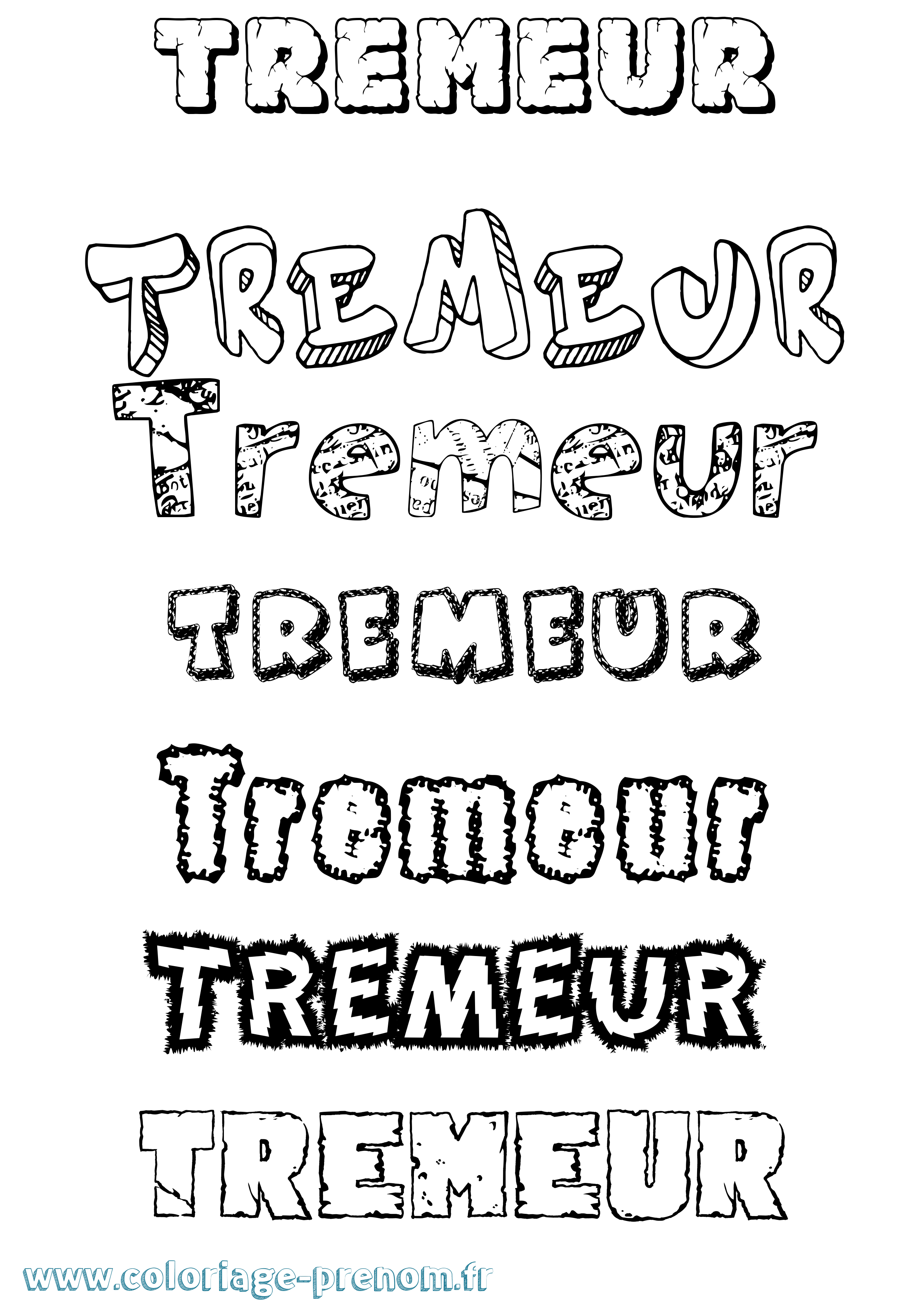 Coloriage Tremeur Destructuré Coloriage prénom Tremeur Destructuré