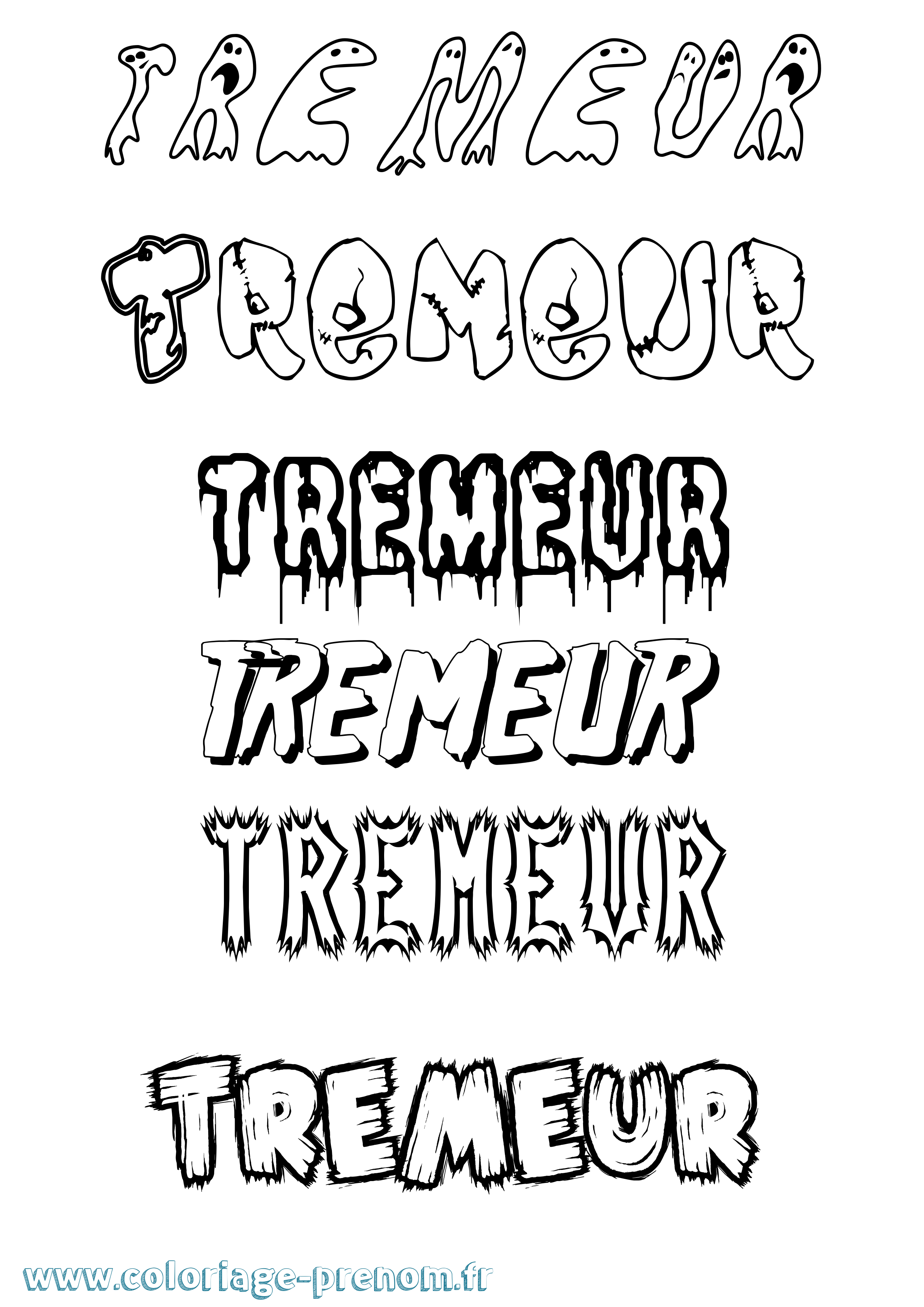 Coloriage Tremeur Frisson Coloriage prénom Tremeur Frisson