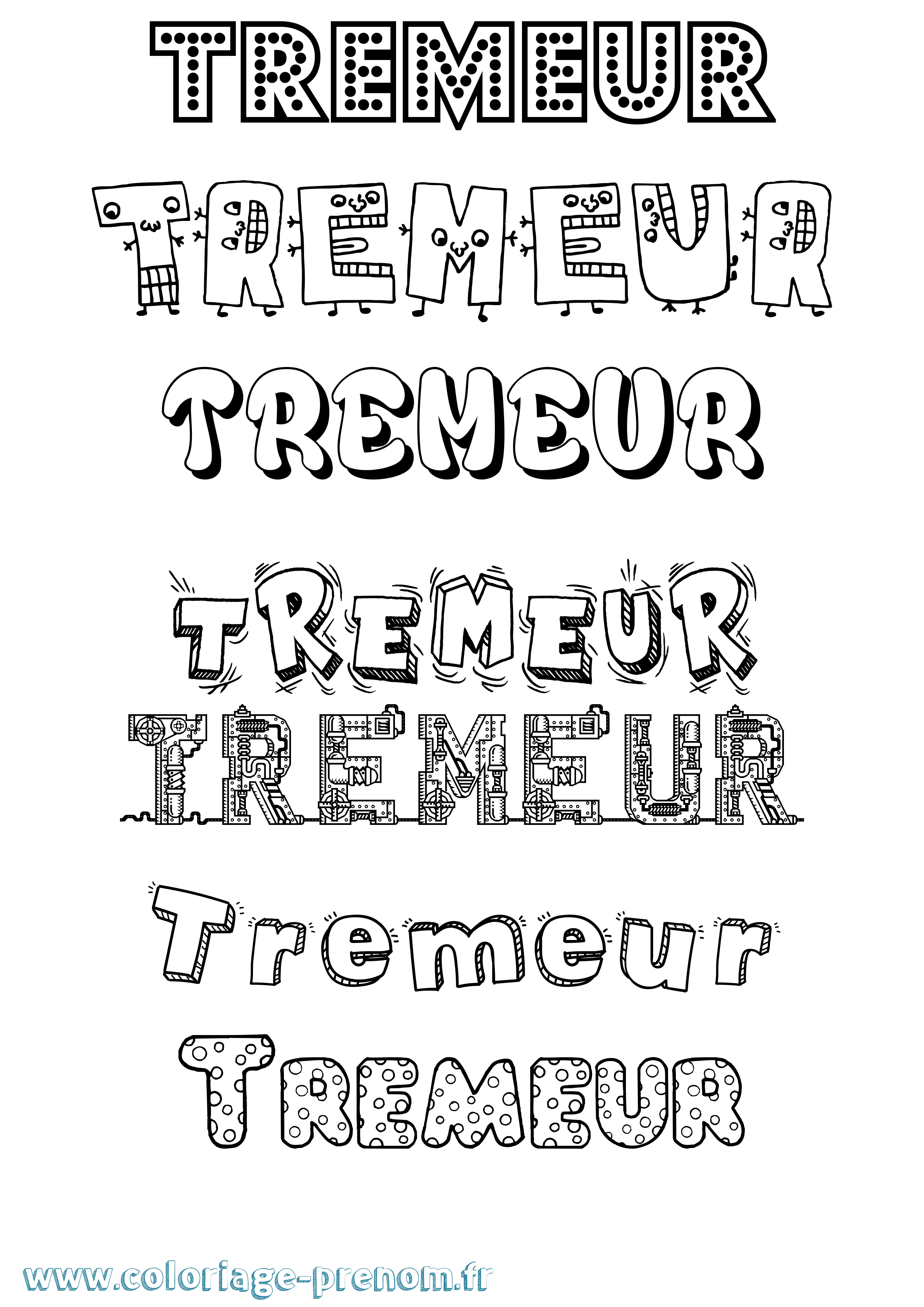 Coloriage Tremeur Fun Coloriage prénom Tremeur Fun