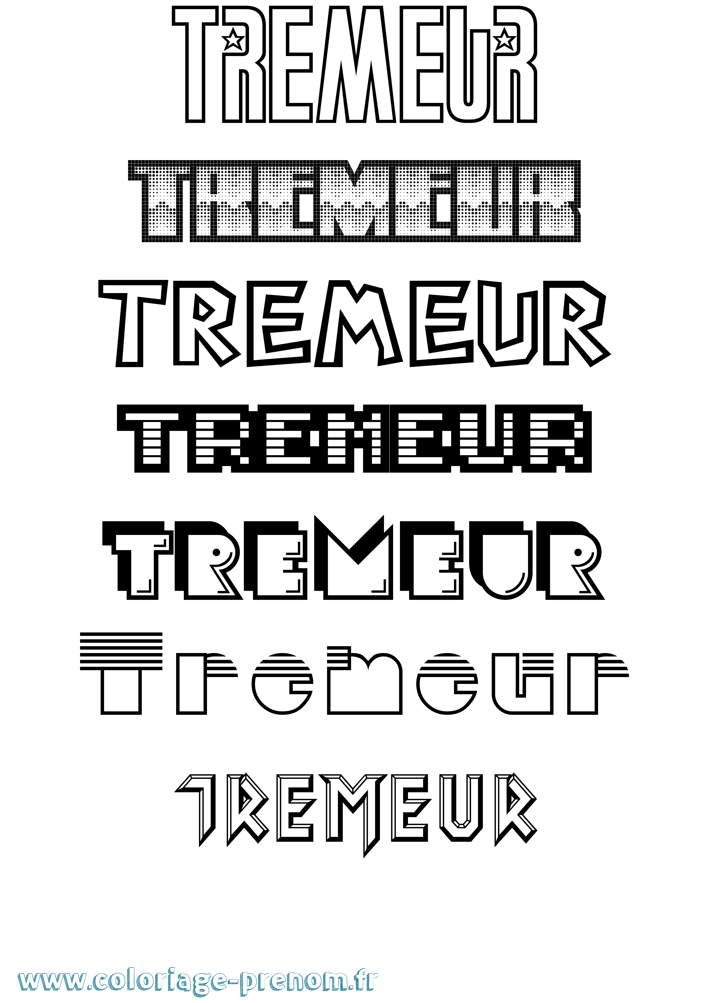 Coloriage Tremeur Jeux Vidéos Coloriage prénom Tremeur Jeux Vidéos