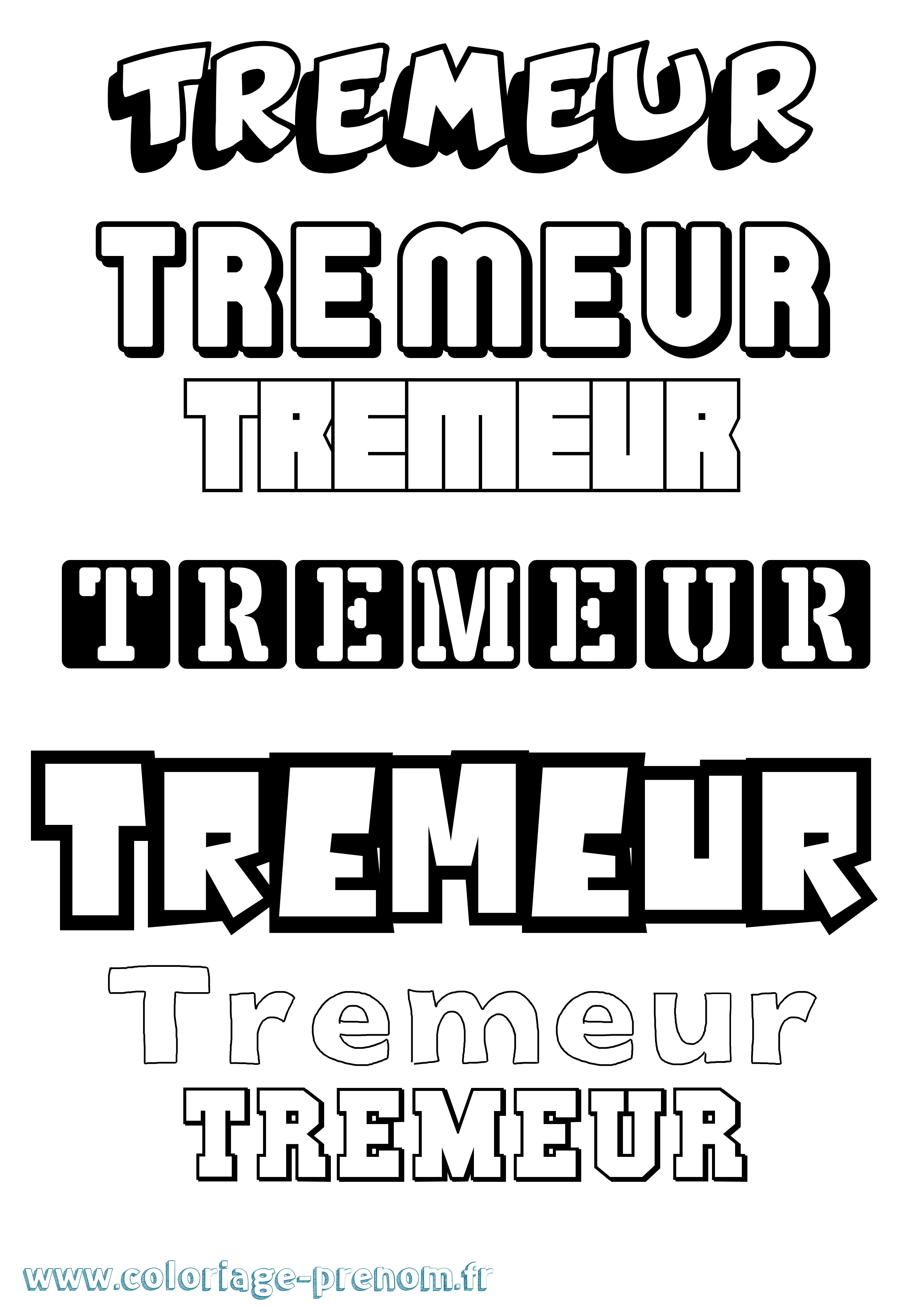 Coloriage Tremeur Simple Coloriage prénom Tremeur Simple