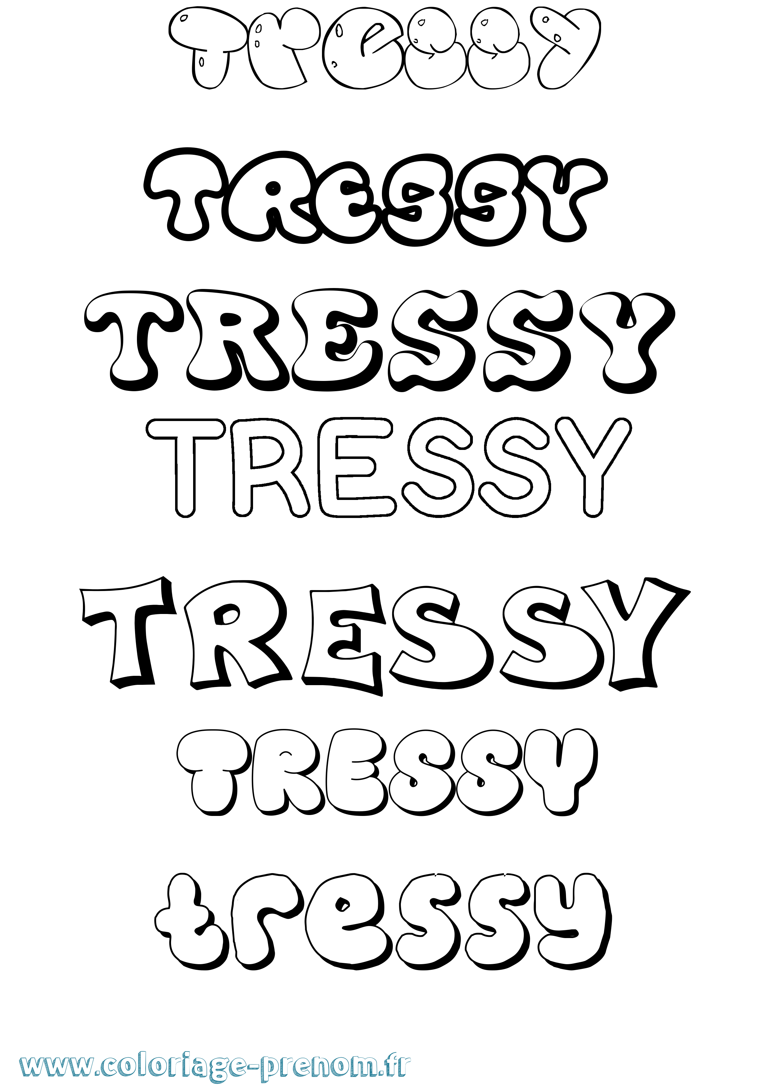 Coloriage Tressy Bubble Coloriage prénom Tressy Bubble