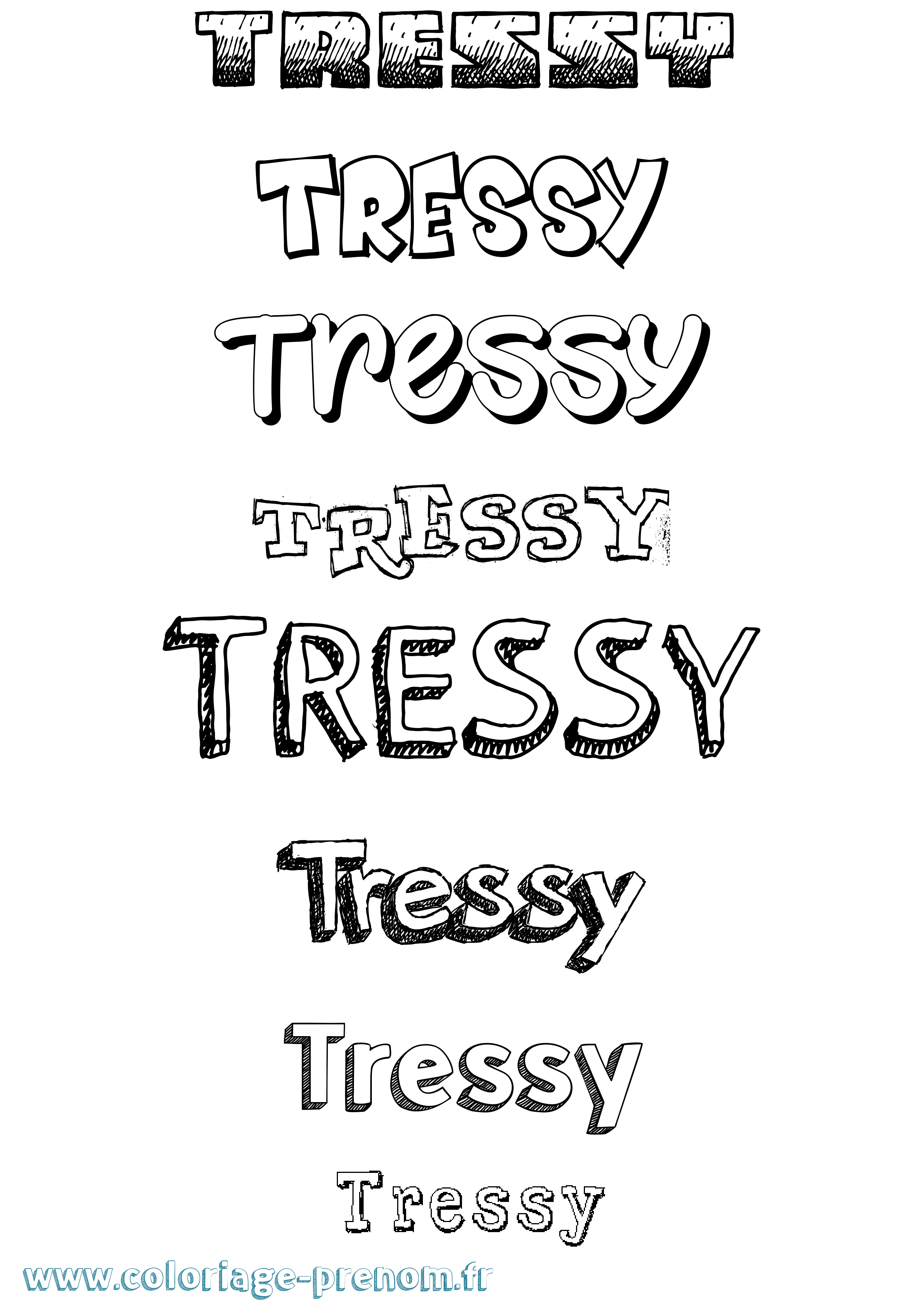 Coloriage Tressy Dessiné Coloriage prénom Tressy Dessiné