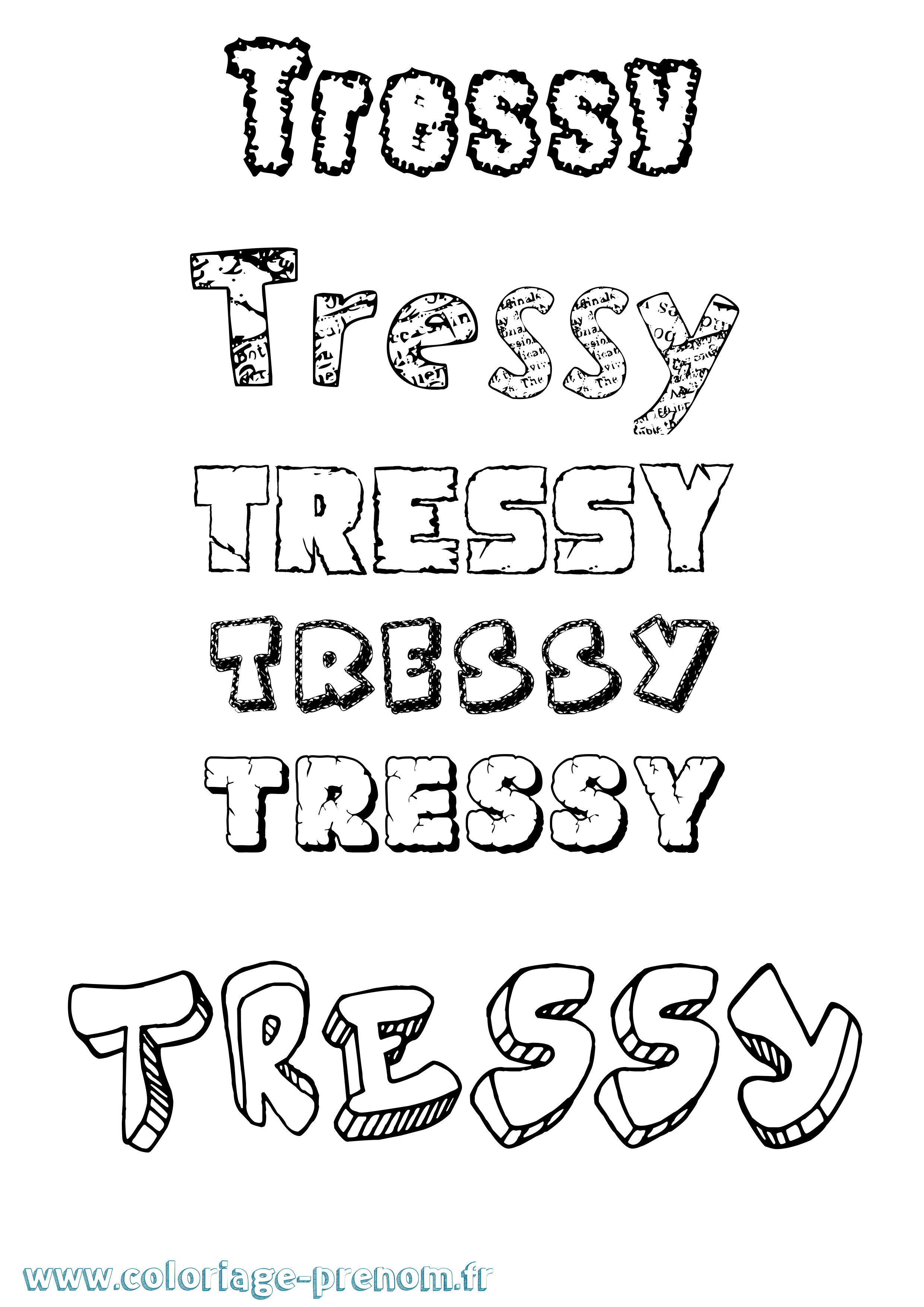 Coloriage Tressy Destructuré Coloriage prénom Tressy Destructuré