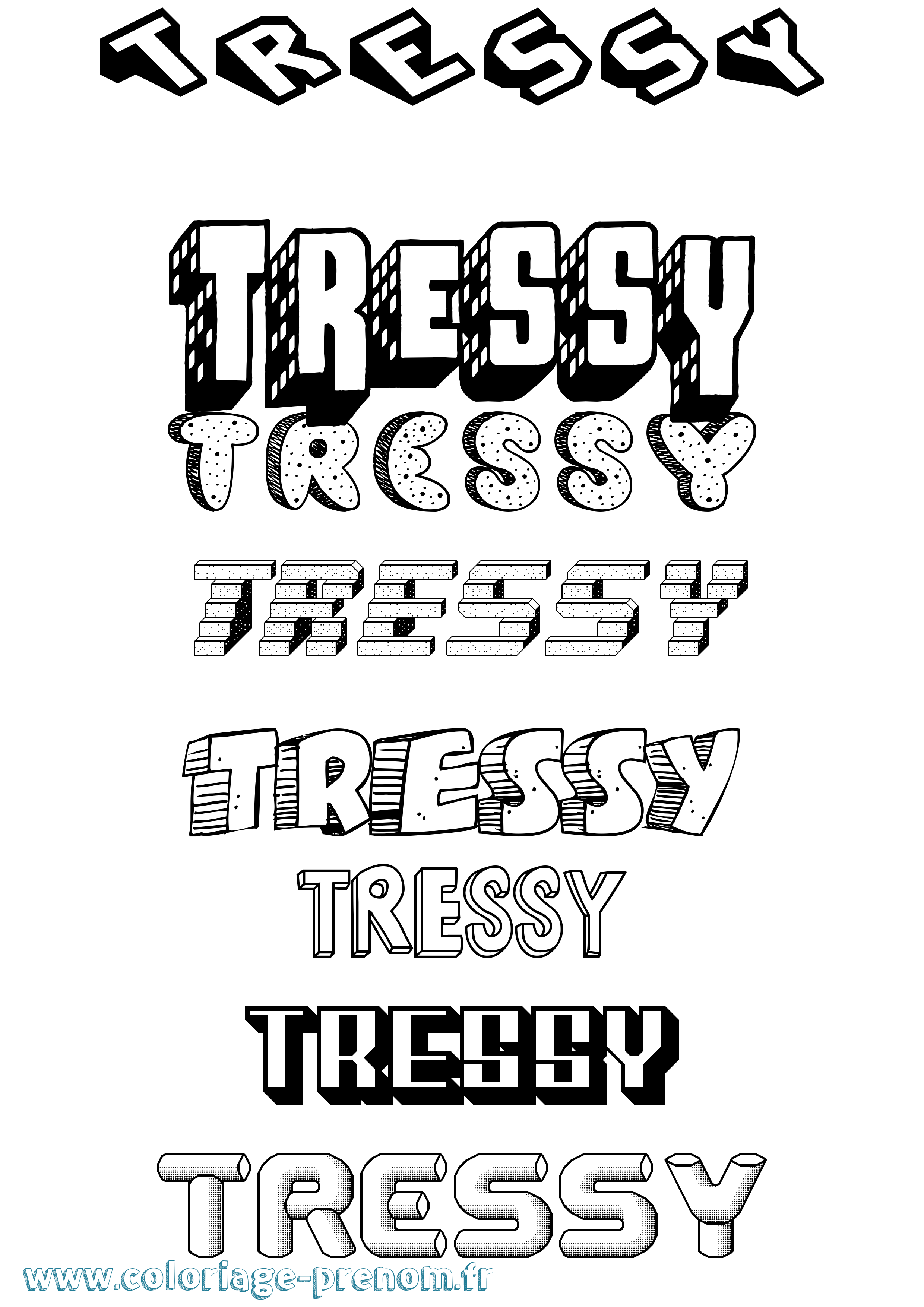 Coloriage Tressy Effet 3D Coloriage prénom Tressy Effet 3D