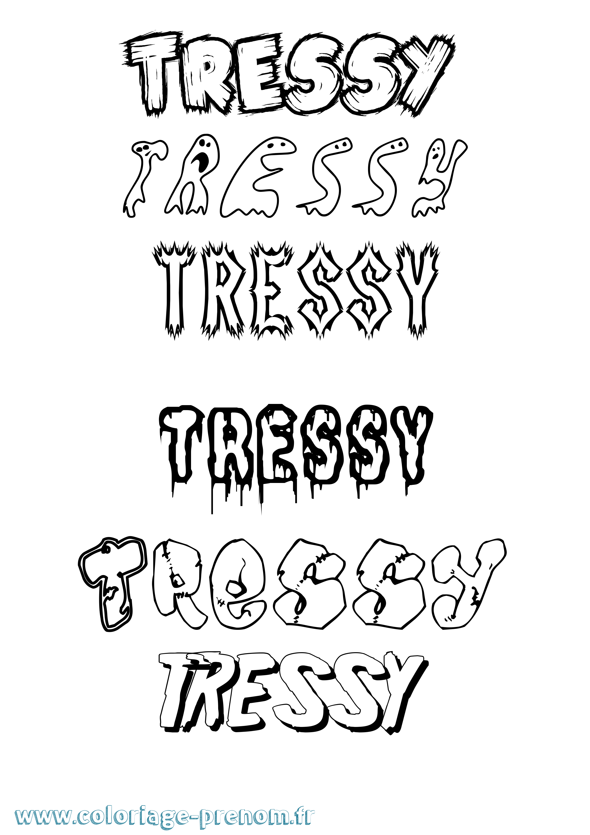 Coloriage Tressy Frisson Coloriage prénom Tressy Frisson