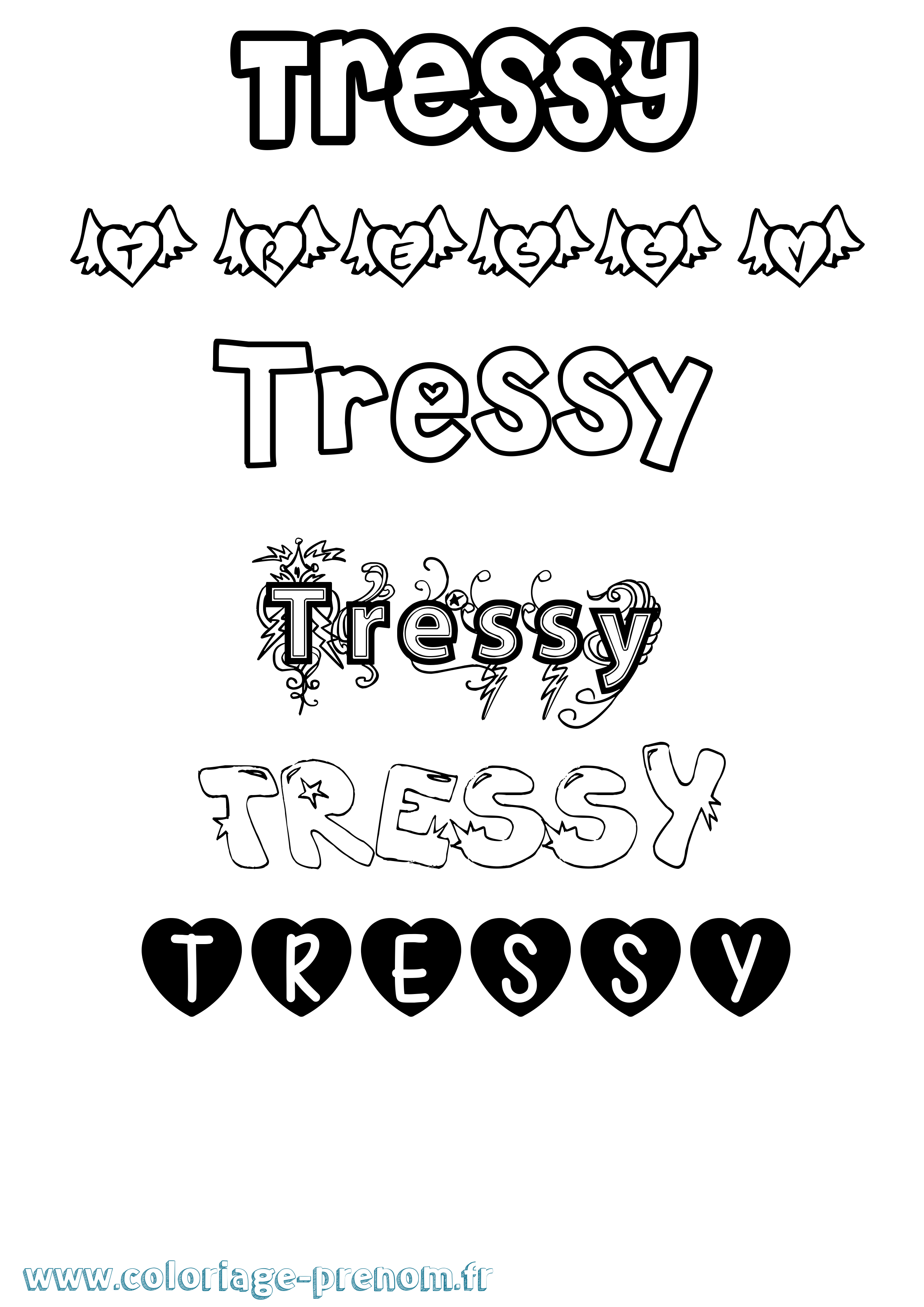 Coloriage Tressy Girly Coloriage prénom Tressy Girly