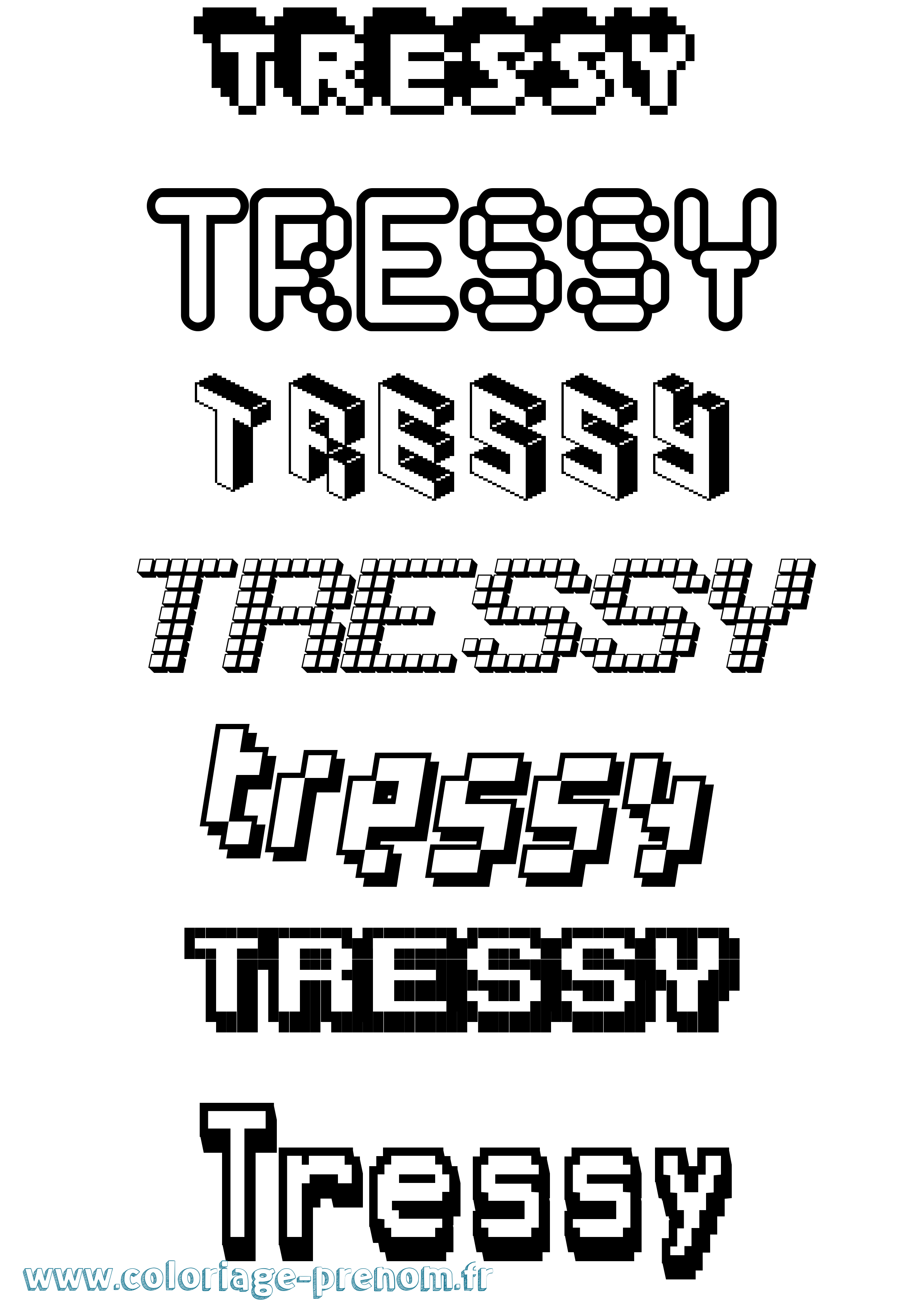 Coloriage Tressy Pixel Coloriage prénom Tressy Pixel
