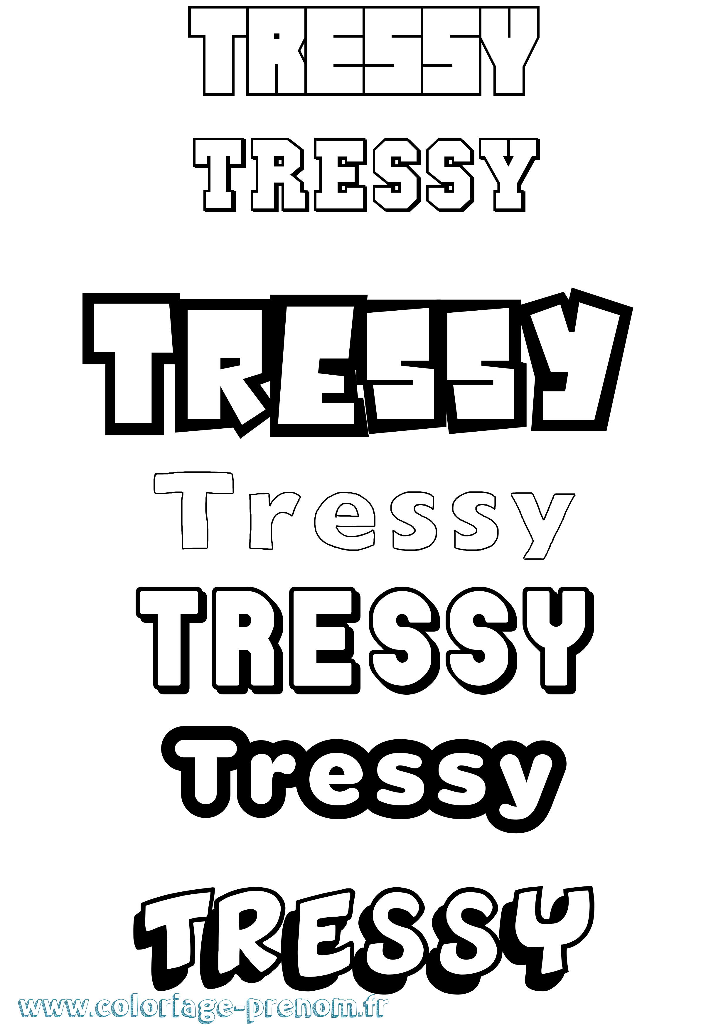 Coloriage Tressy Simple Coloriage prénom Tressy Simple