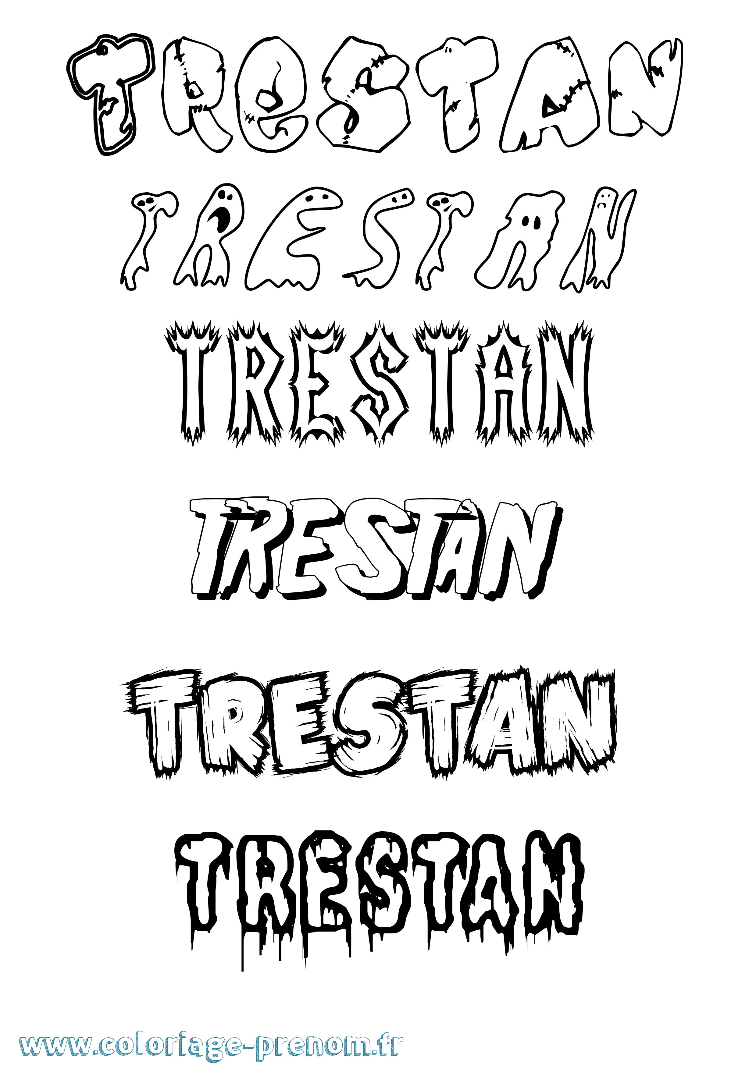 Coloriage Trestan Frisson Coloriage prénom Trestan Frisson