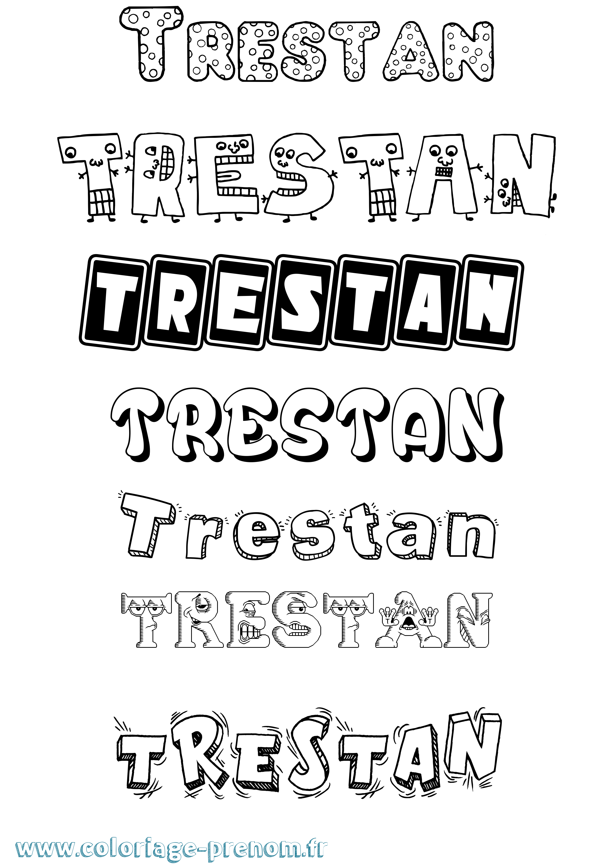 Coloriage Trestan Fun Coloriage prénom Trestan Fun