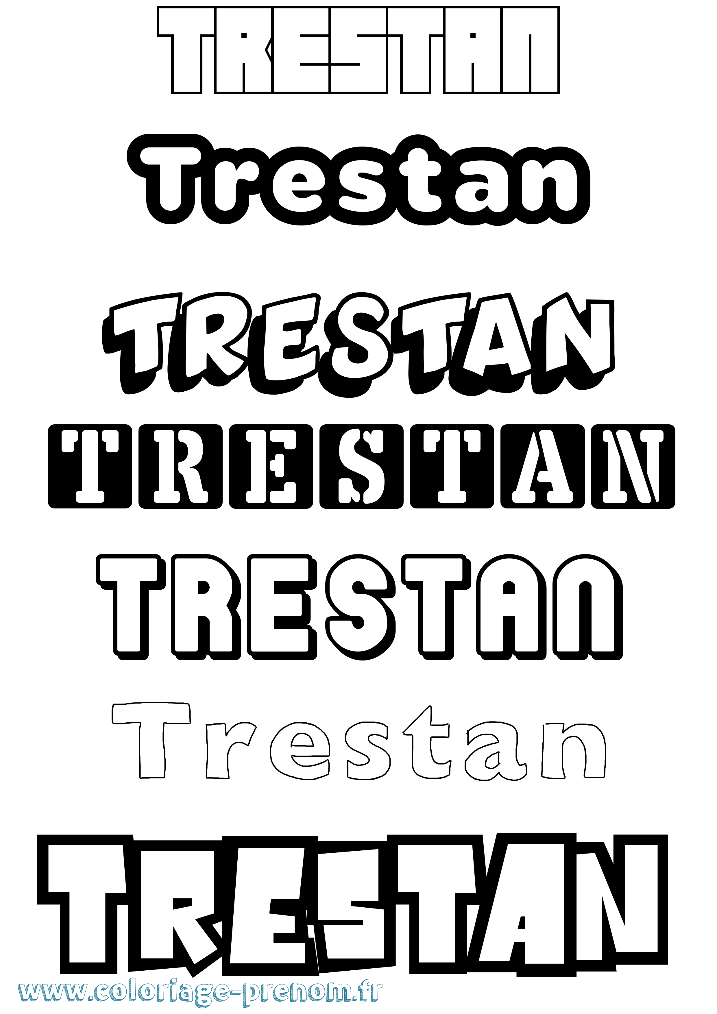 Coloriage Trestan Simple Coloriage prénom Trestan Simple