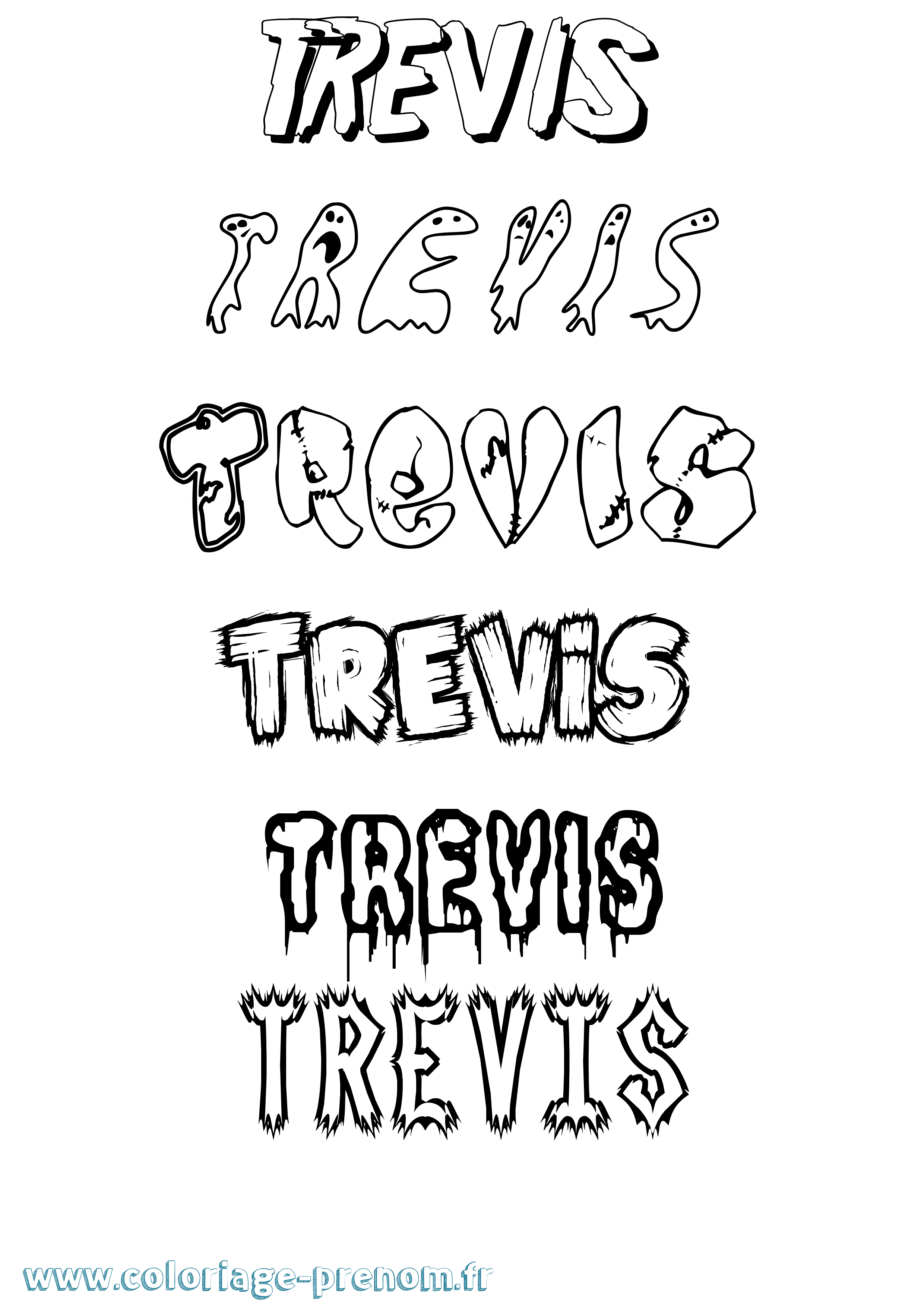 Coloriage Trevis Frisson Coloriage prénom Trevis Frisson