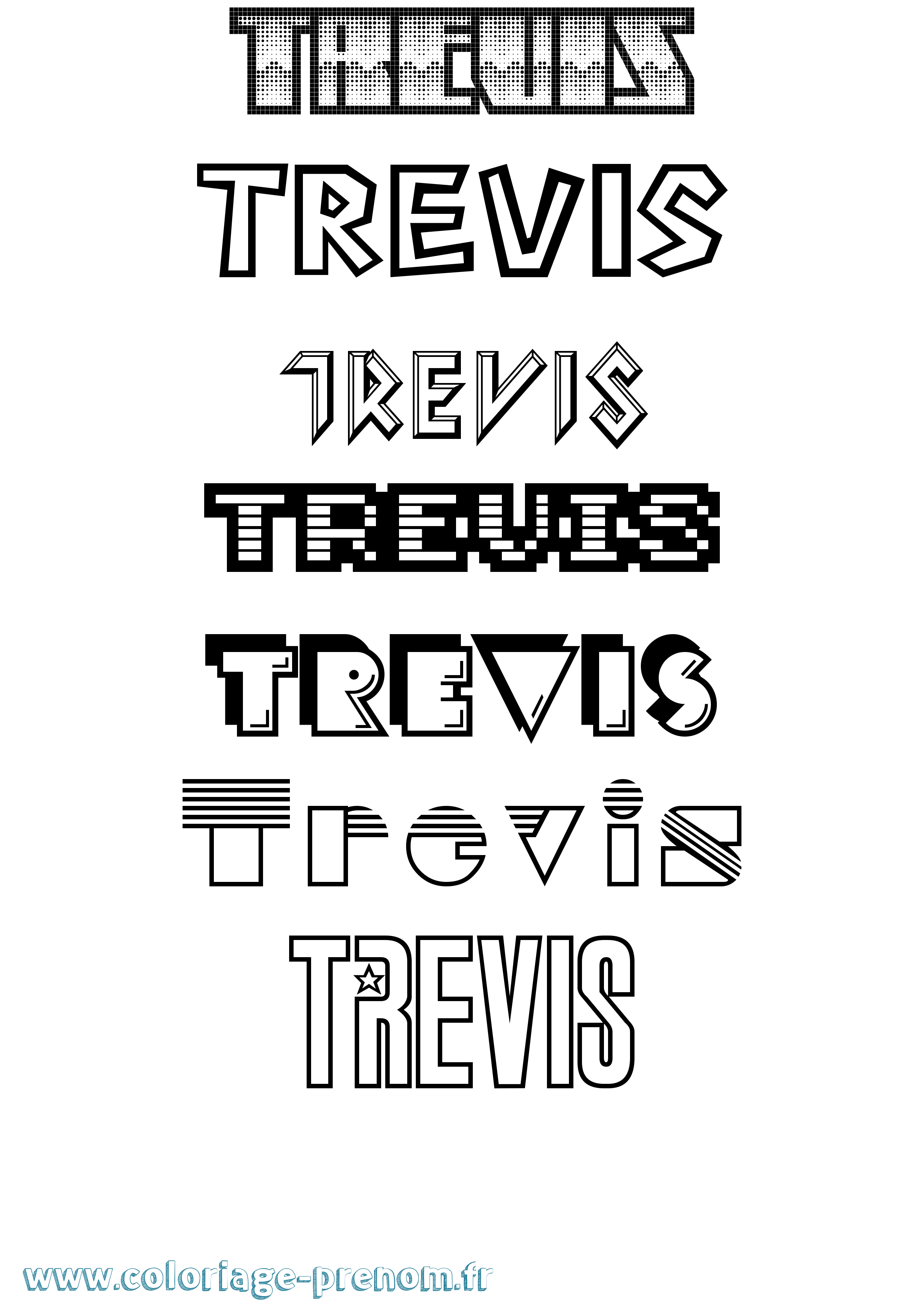 Coloriage Trevis Jeux Vidéos Coloriage prénom Trevis Jeux Vidéos