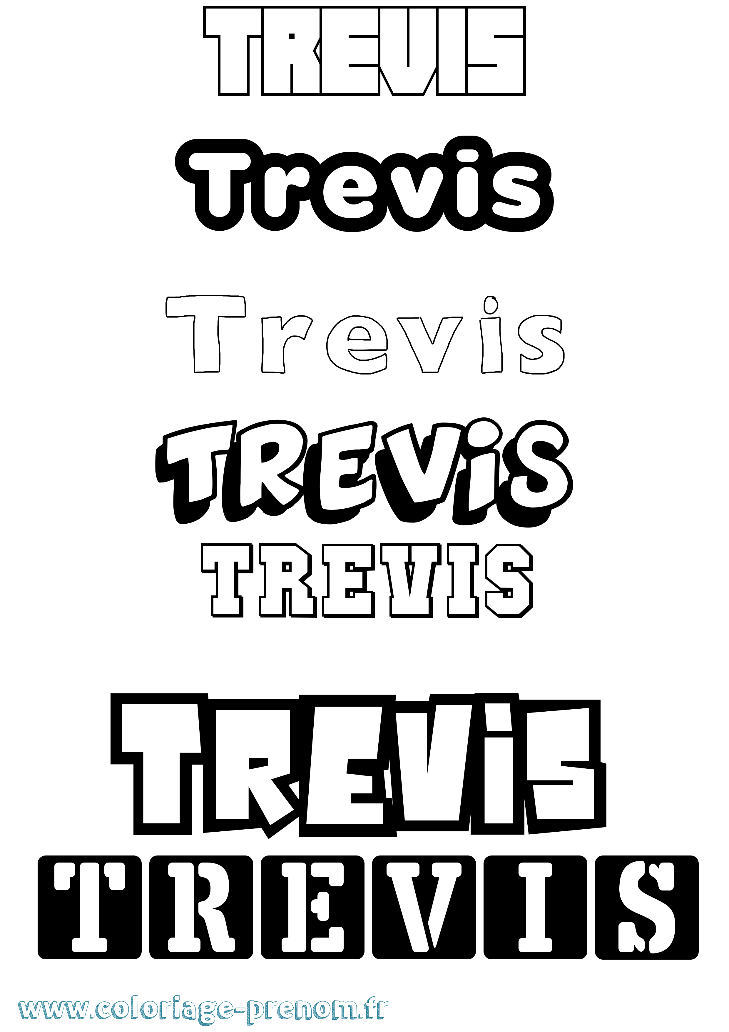 Coloriage Trevis Simple Coloriage prénom Trevis Simple