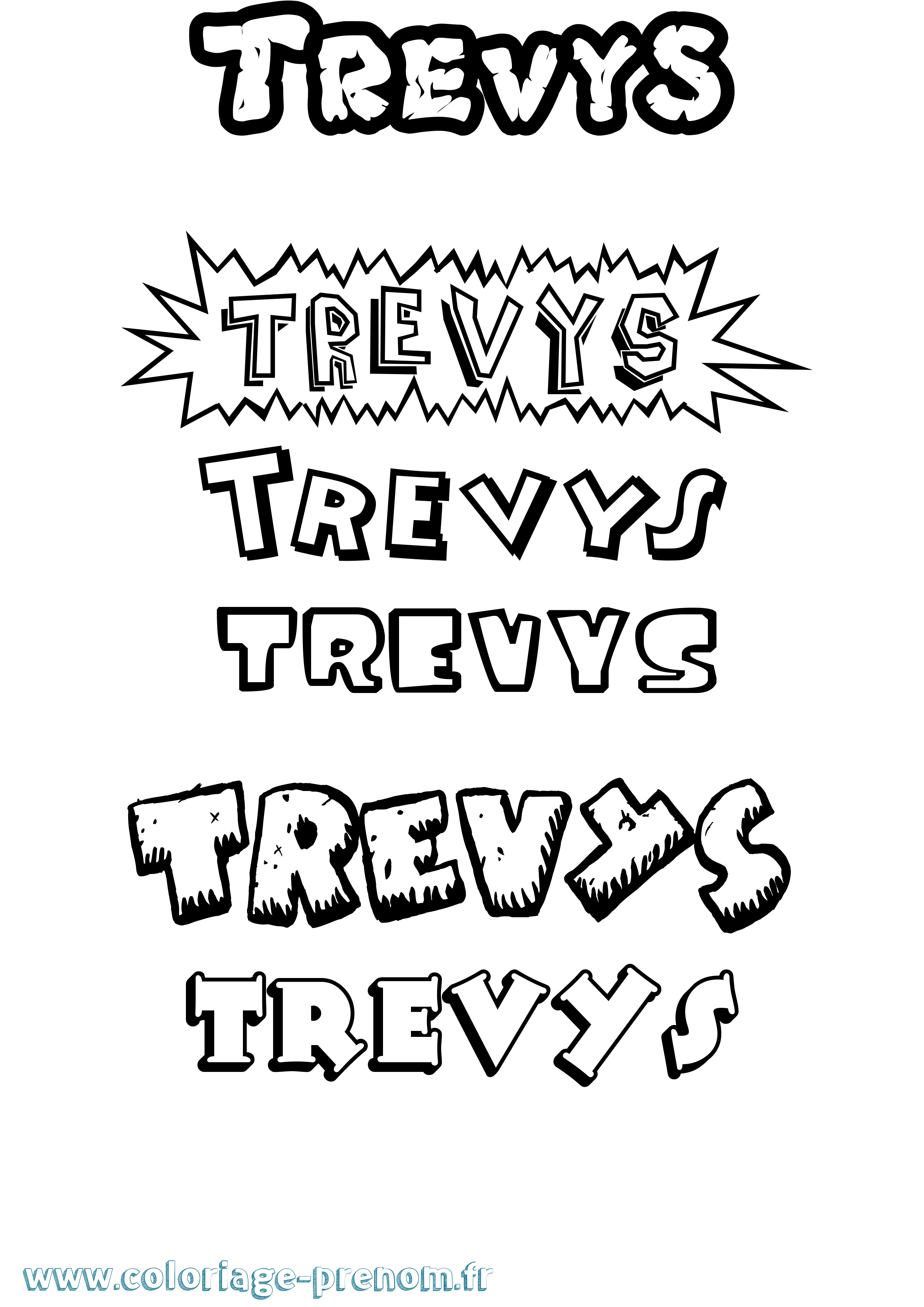 Coloriage Trevys Dessin Animé Coloriage prénom Trevys Dessin Animé