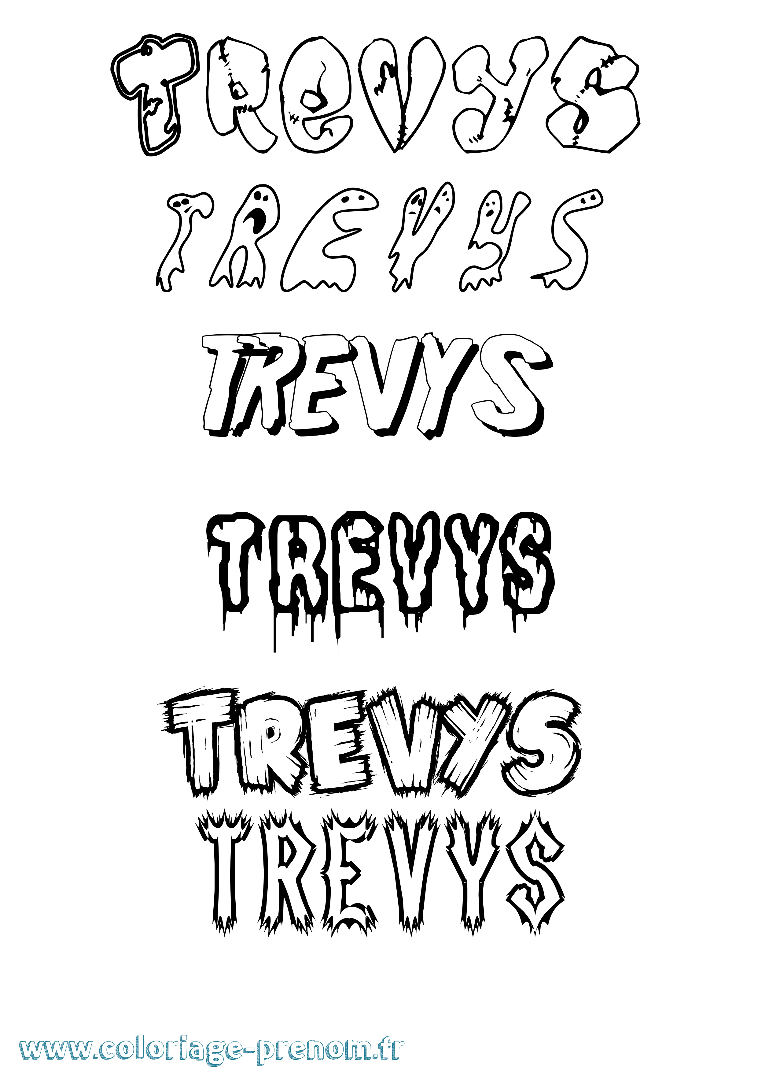 Coloriage Trevys Frisson Coloriage prénom Trevys Frisson