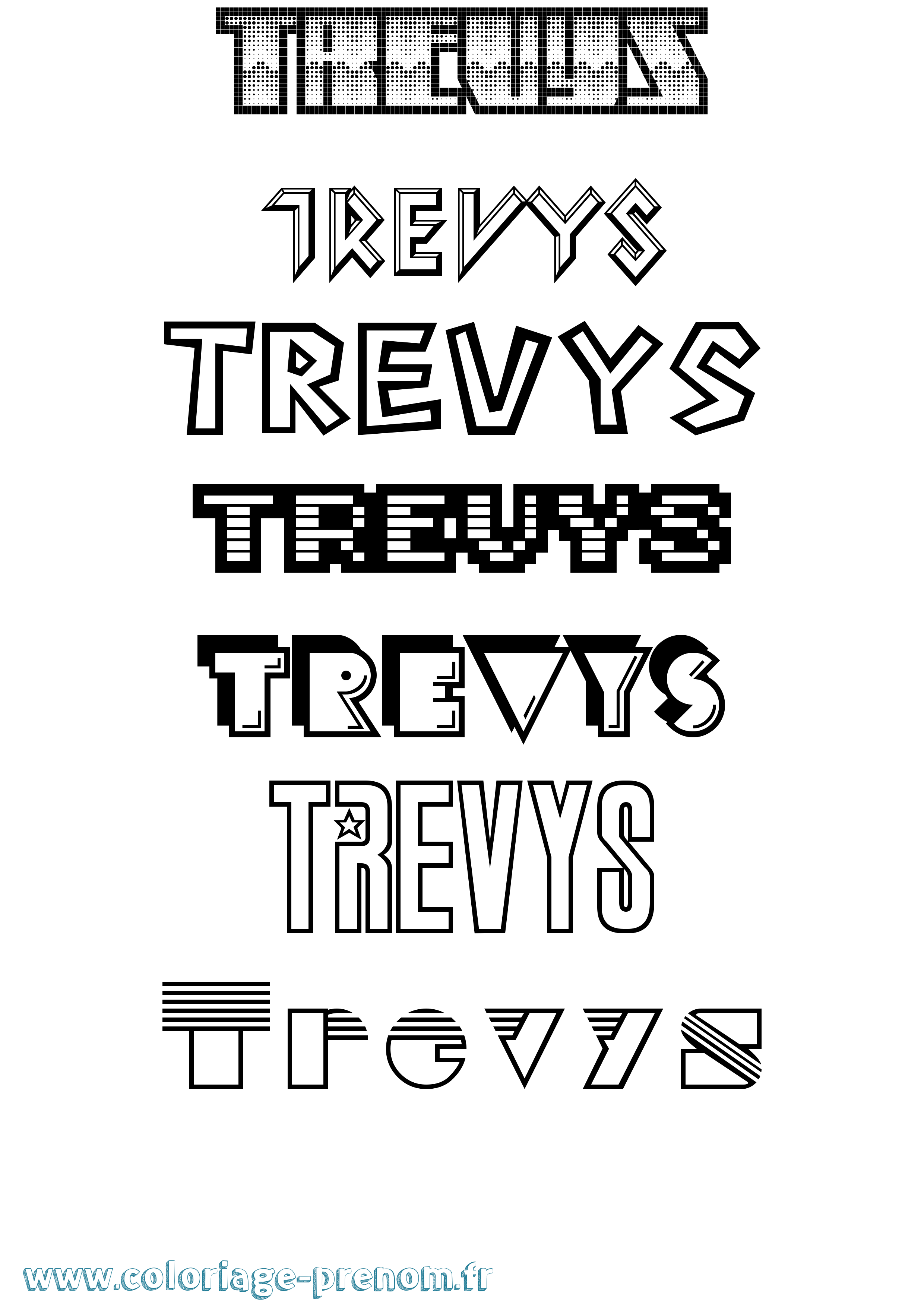 Coloriage Trevys Jeux Vidéos Coloriage prénom Trevys Jeux Vidéos