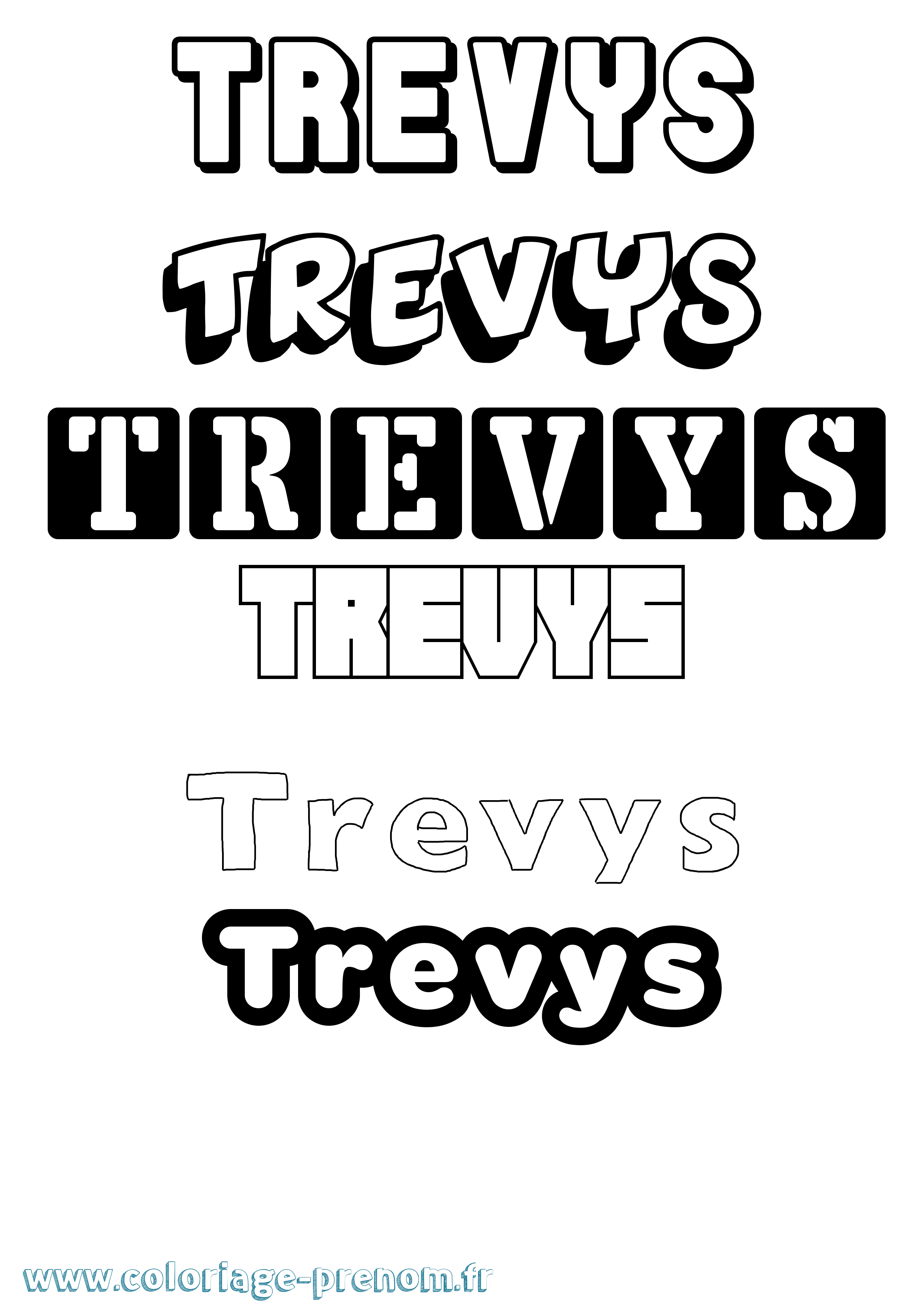 Coloriage Trevys Simple Coloriage prénom Trevys Simple