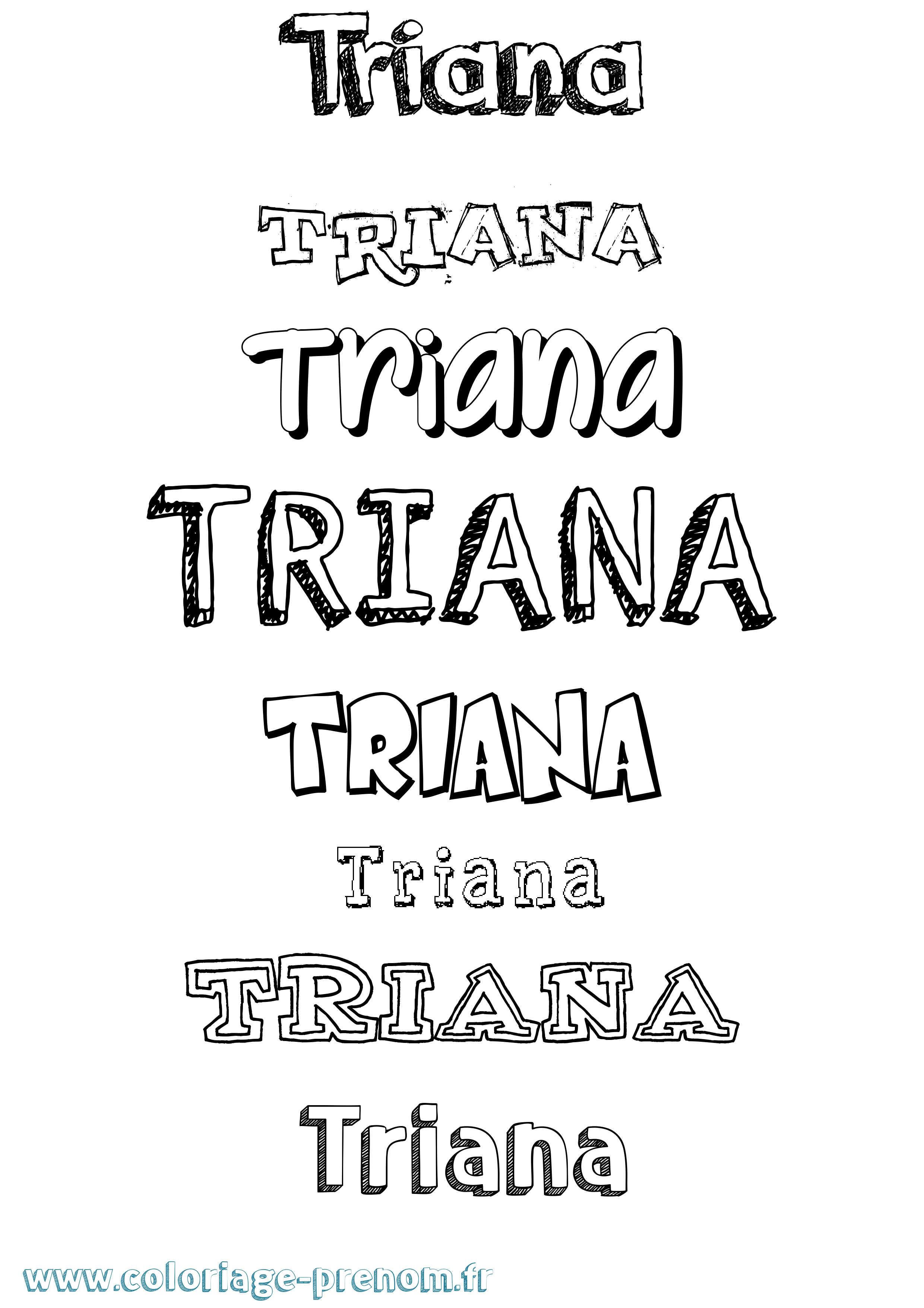 Coloriage Triana Dessiné Coloriage prénom Triana Dessiné