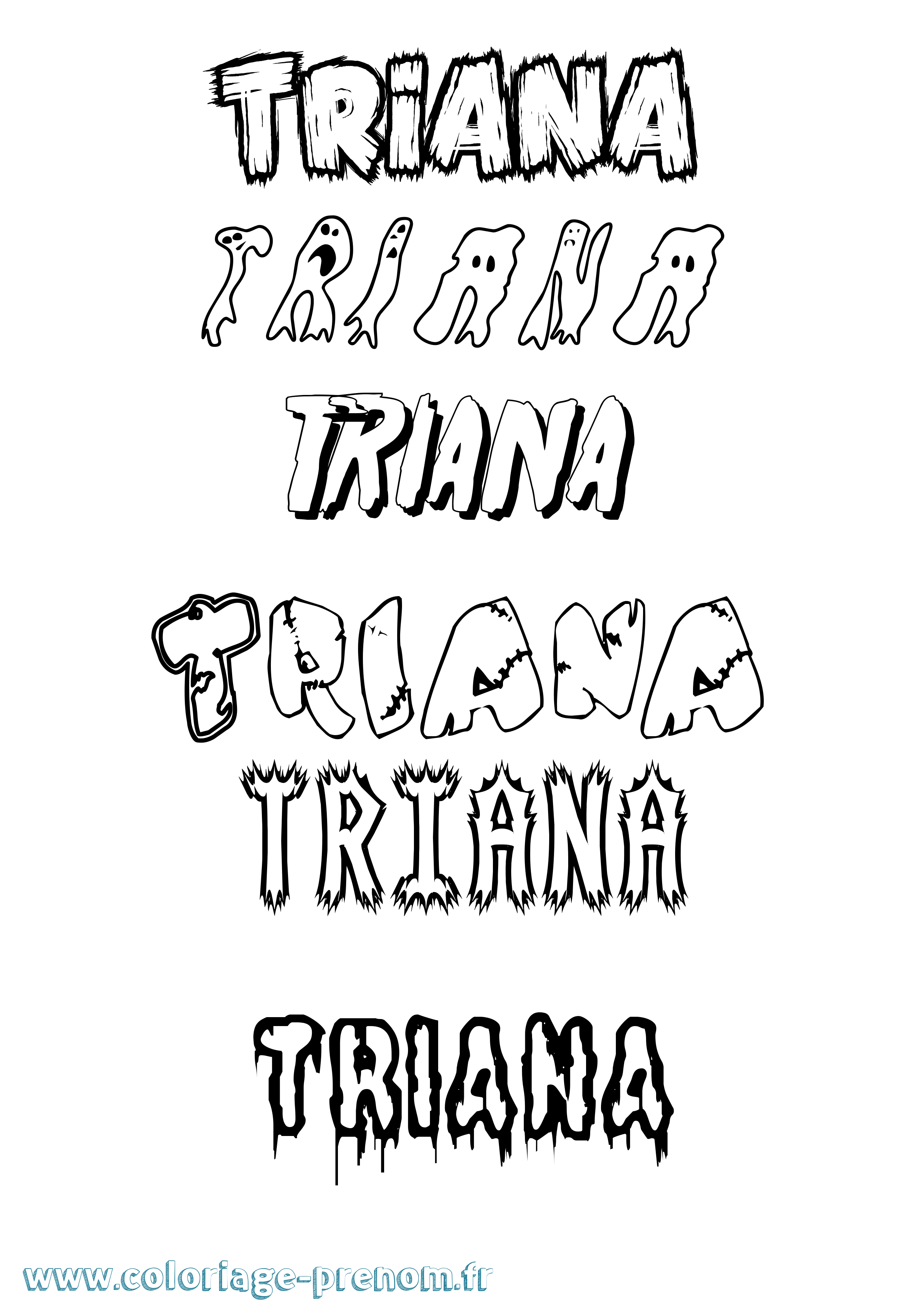 Coloriage Triana Frisson Coloriage prénom Triana Frisson