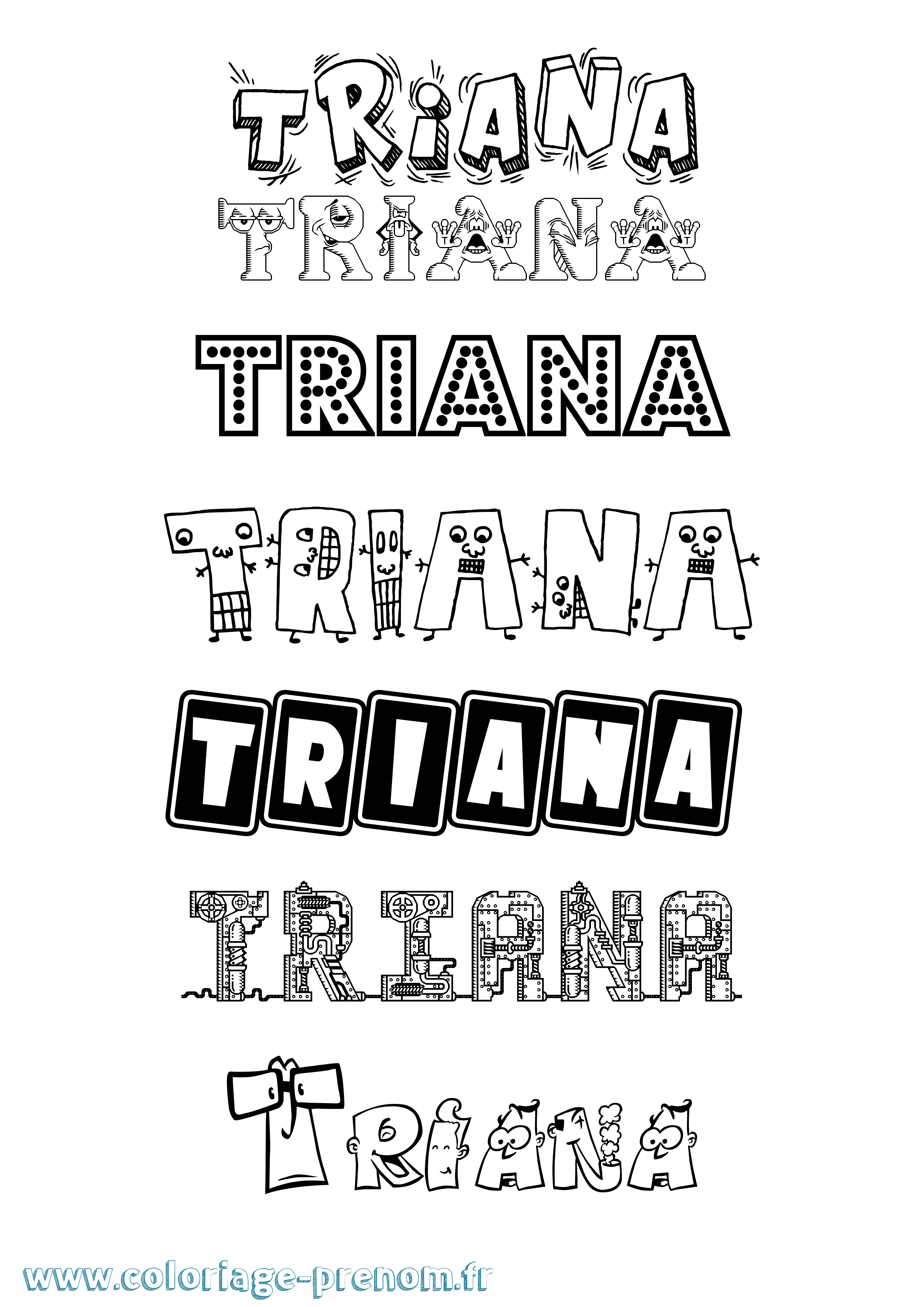 Coloriage Triana Fun Coloriage prénom Triana Fun