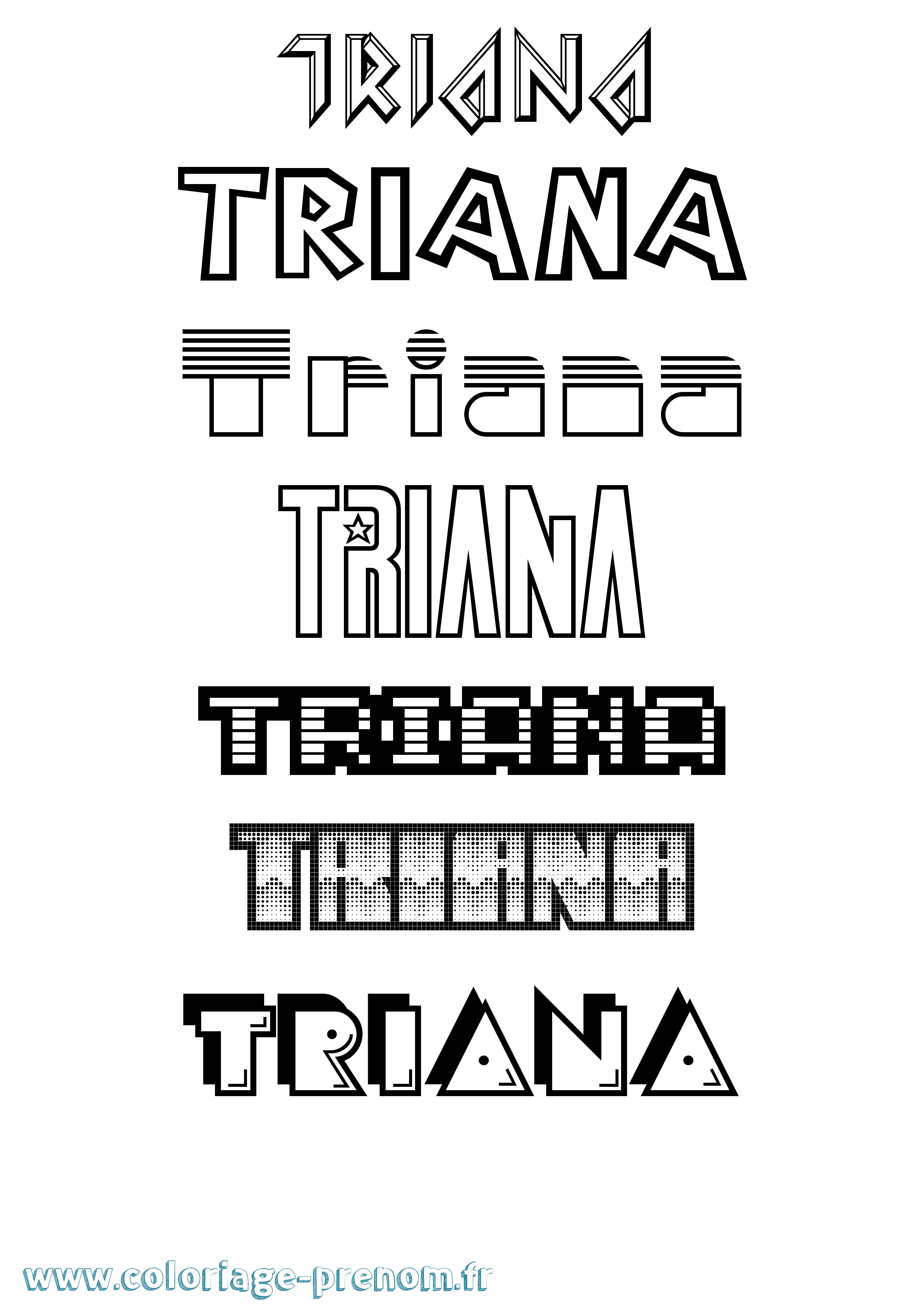 Coloriage Triana Jeux Vidéos Coloriage prénom Triana Jeux Vidéos