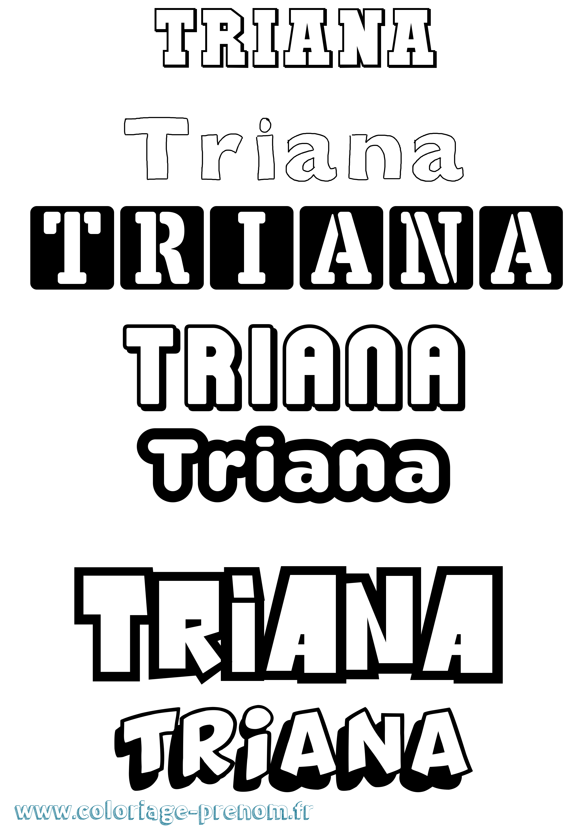 Coloriage Triana Simple Coloriage prénom Triana Simple