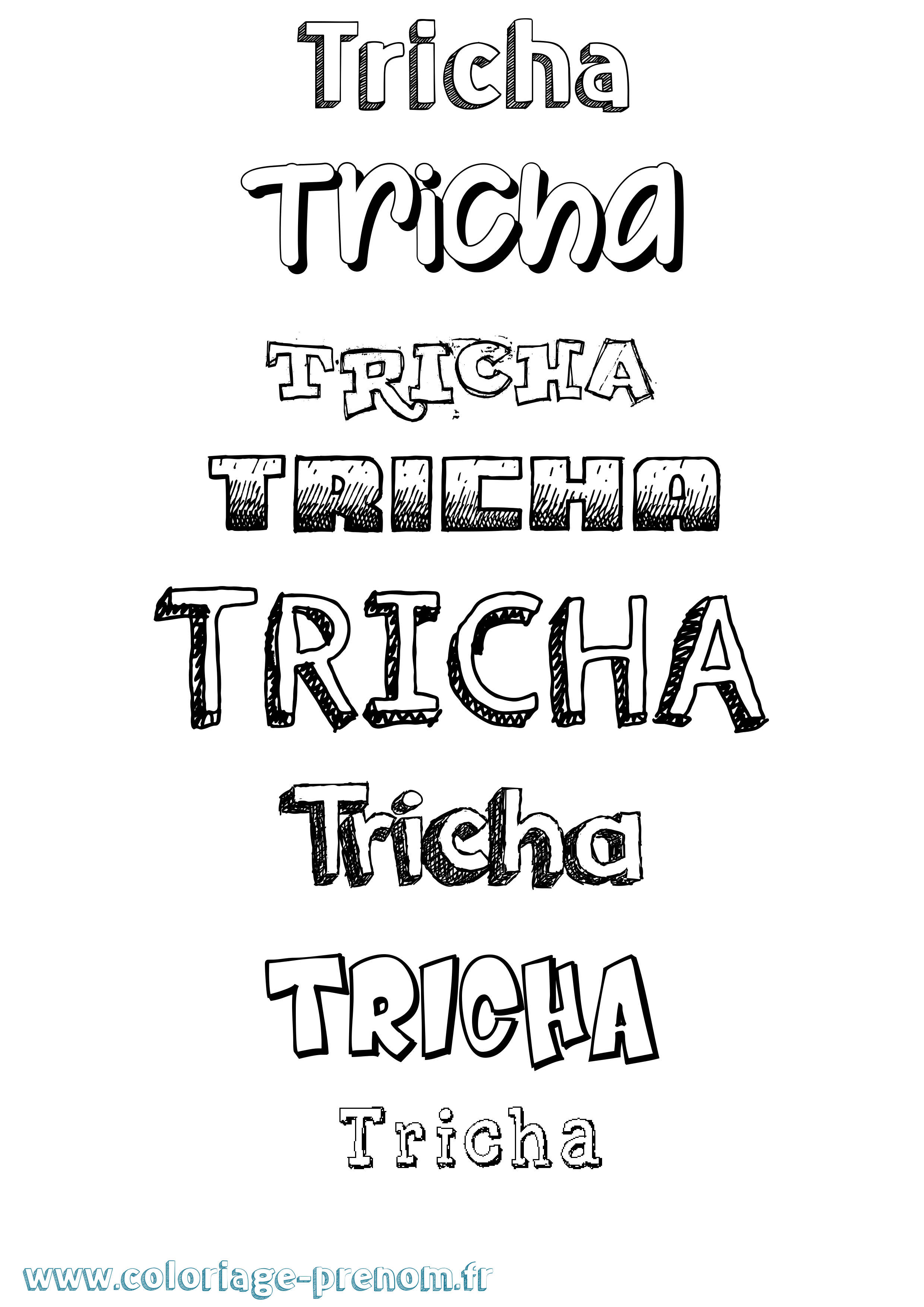 Coloriage Tricha Dessiné Coloriage prénom Tricha Dessiné