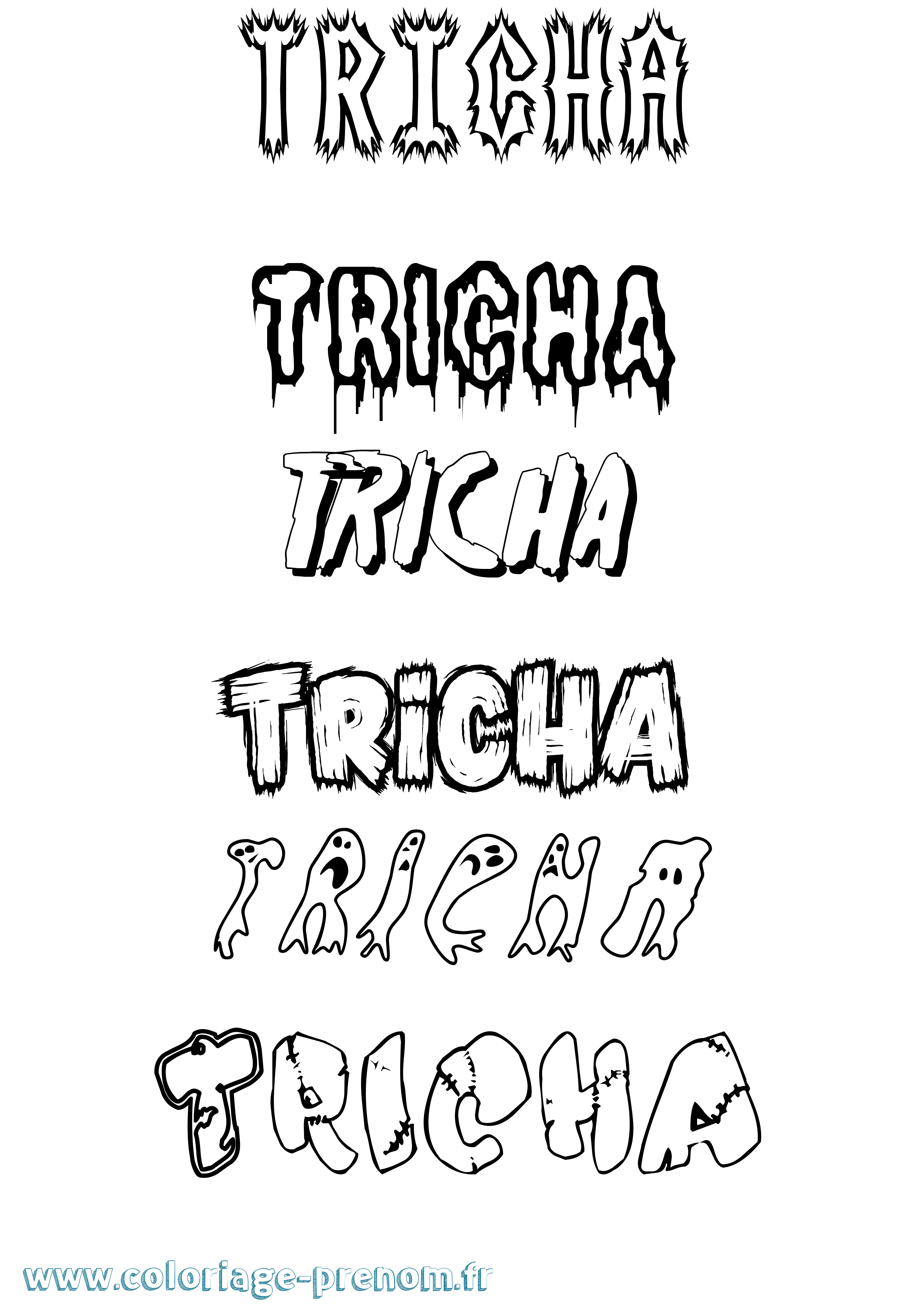 Coloriage Tricha Frisson Coloriage prénom Tricha Frisson
