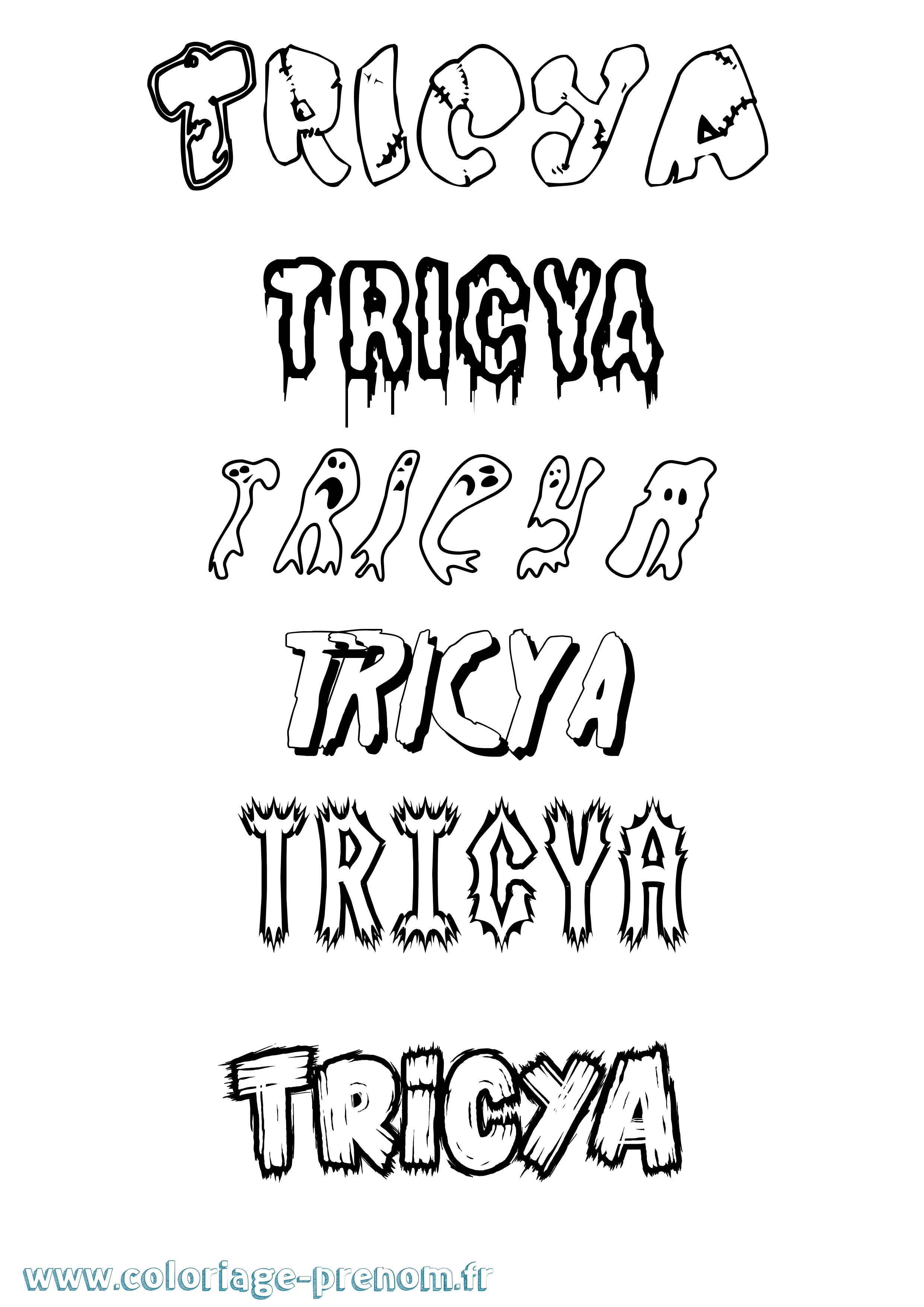 Coloriage Tricya Frisson Coloriage prénom Tricya Frisson