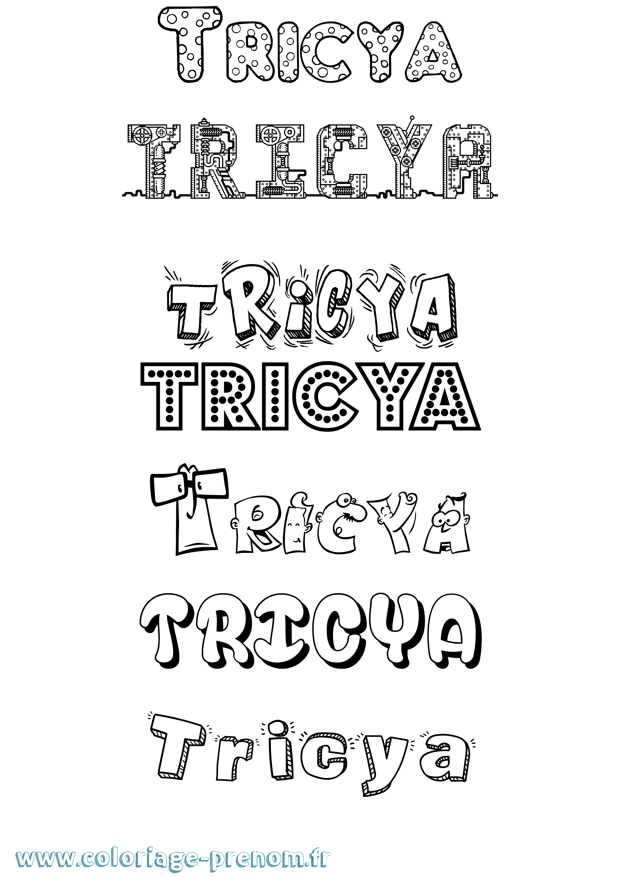 Coloriage Tricya Fun Coloriage prénom Tricya Fun