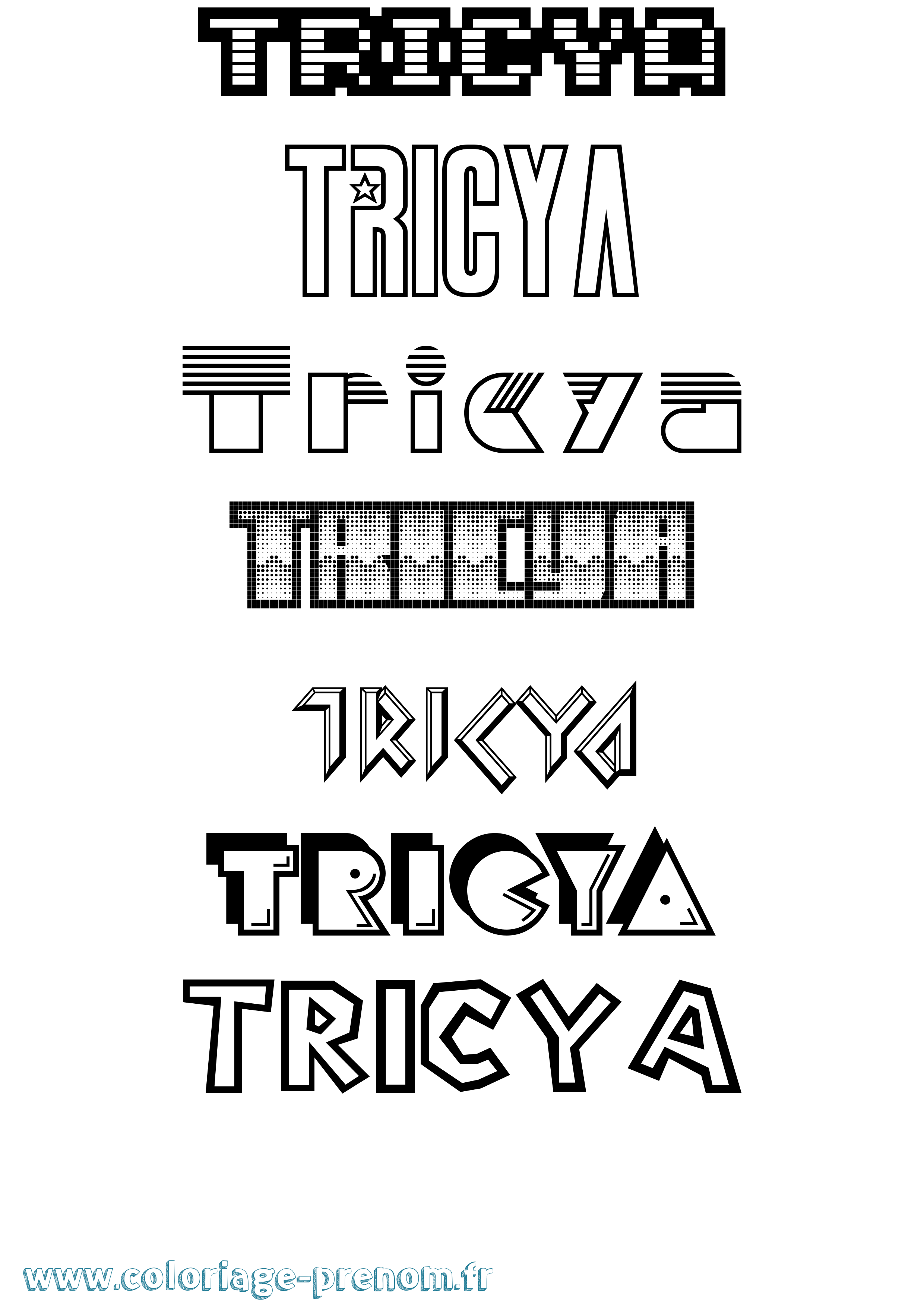 Coloriage Tricya Jeux Vidéos Coloriage prénom Tricya Jeux Vidéos