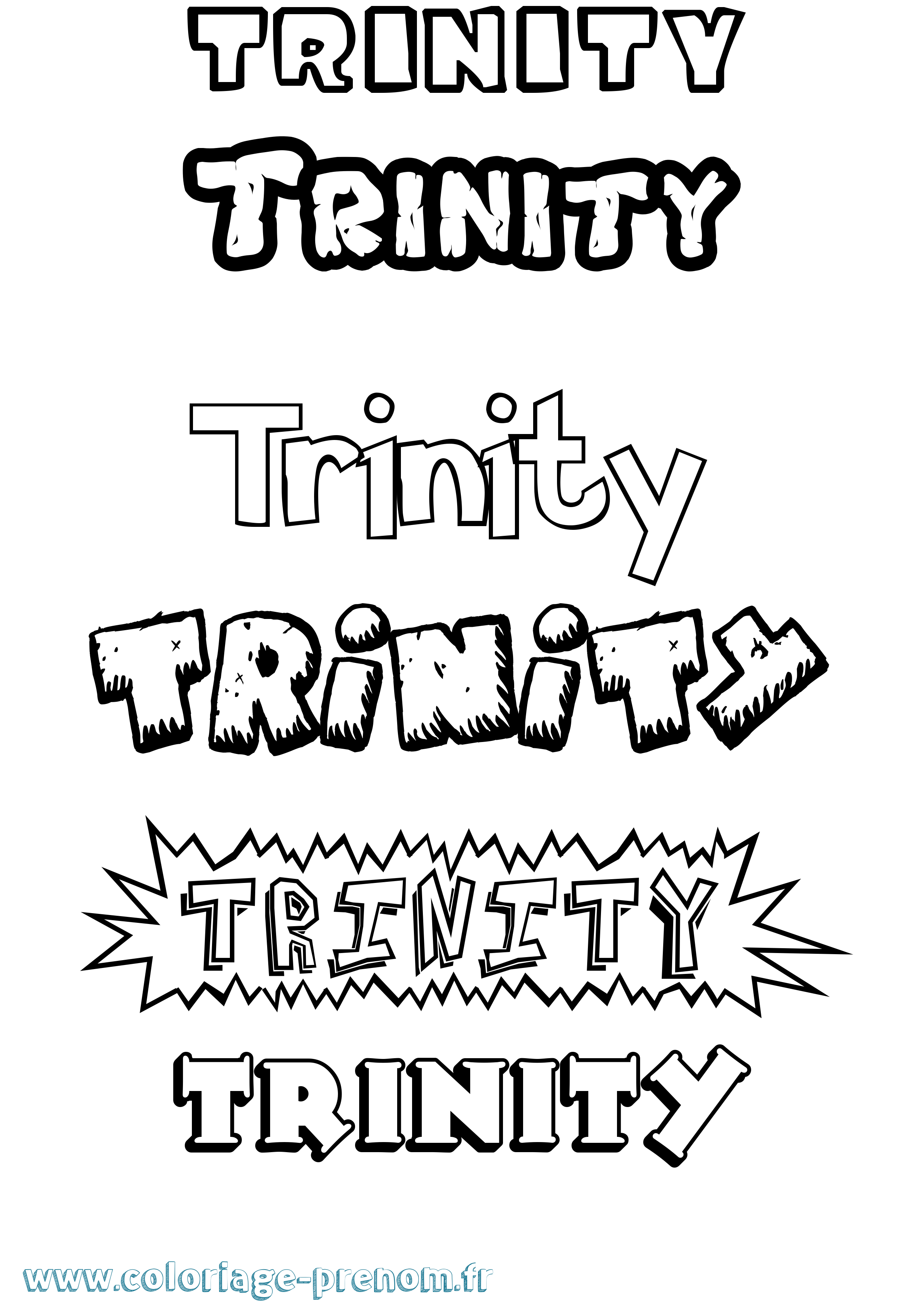 Coloriage Trinity Dessin Animé Coloriage prénom Trinity Dessin Animé