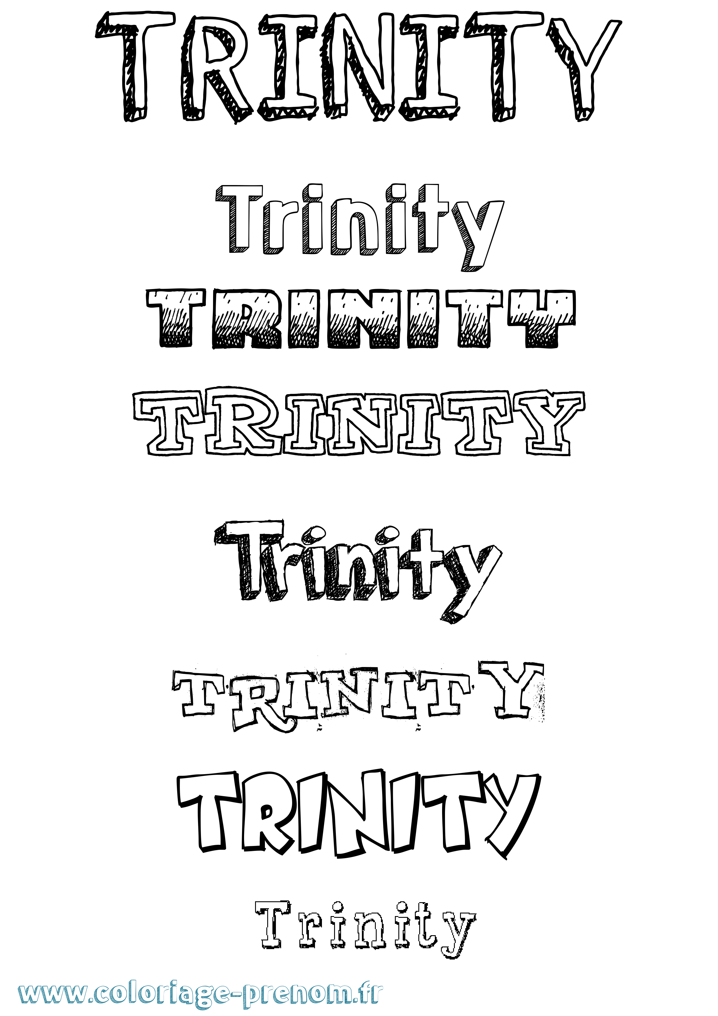 Coloriage Trinity Dessiné Coloriage prénom Trinity Dessiné