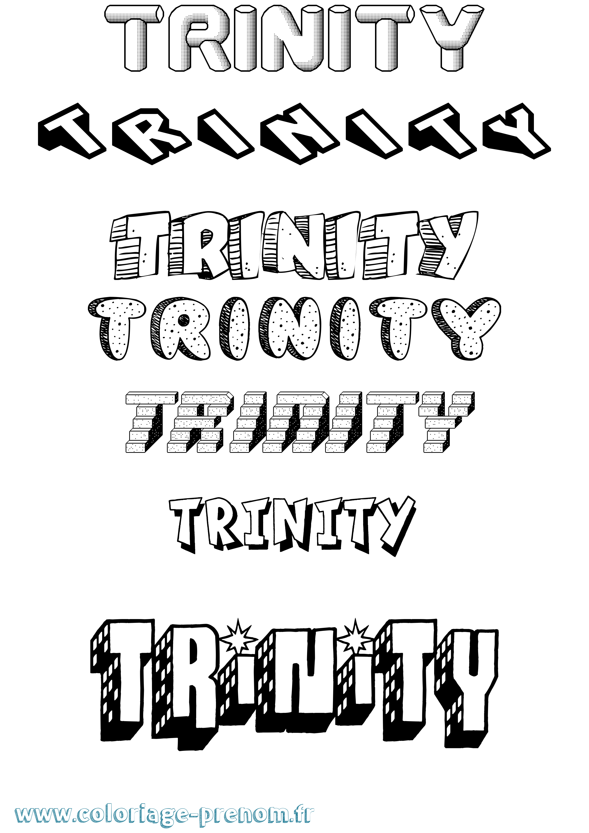 Coloriage Trinity Effet 3D Coloriage prénom Trinity Effet 3D